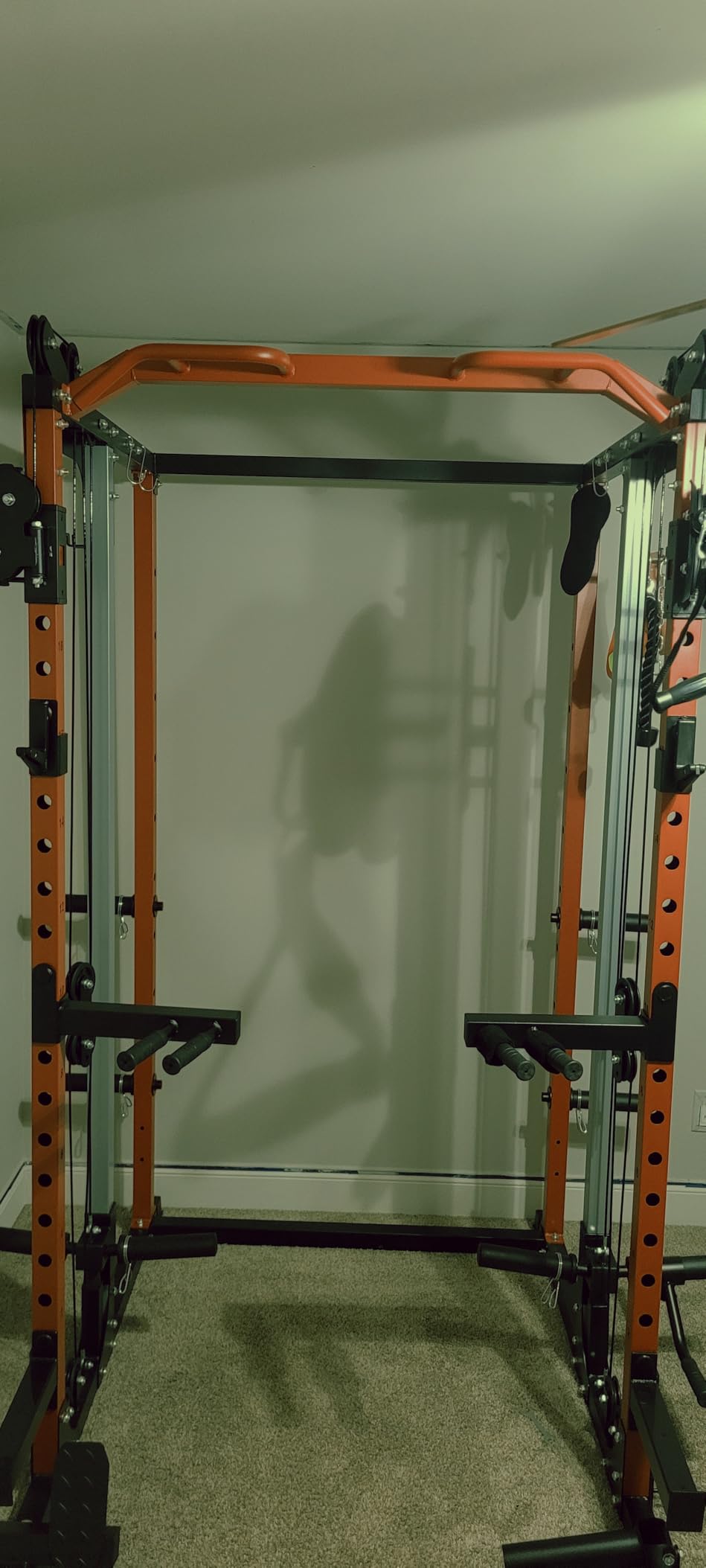 Smith Machine Home Gym, Multi-Function Power Cage with Dual Pulley Cable Crossover System, All-in-One Squat Rack with Smith Bar and Strength Training Attachments for Full-Body Workouts customer photo 1