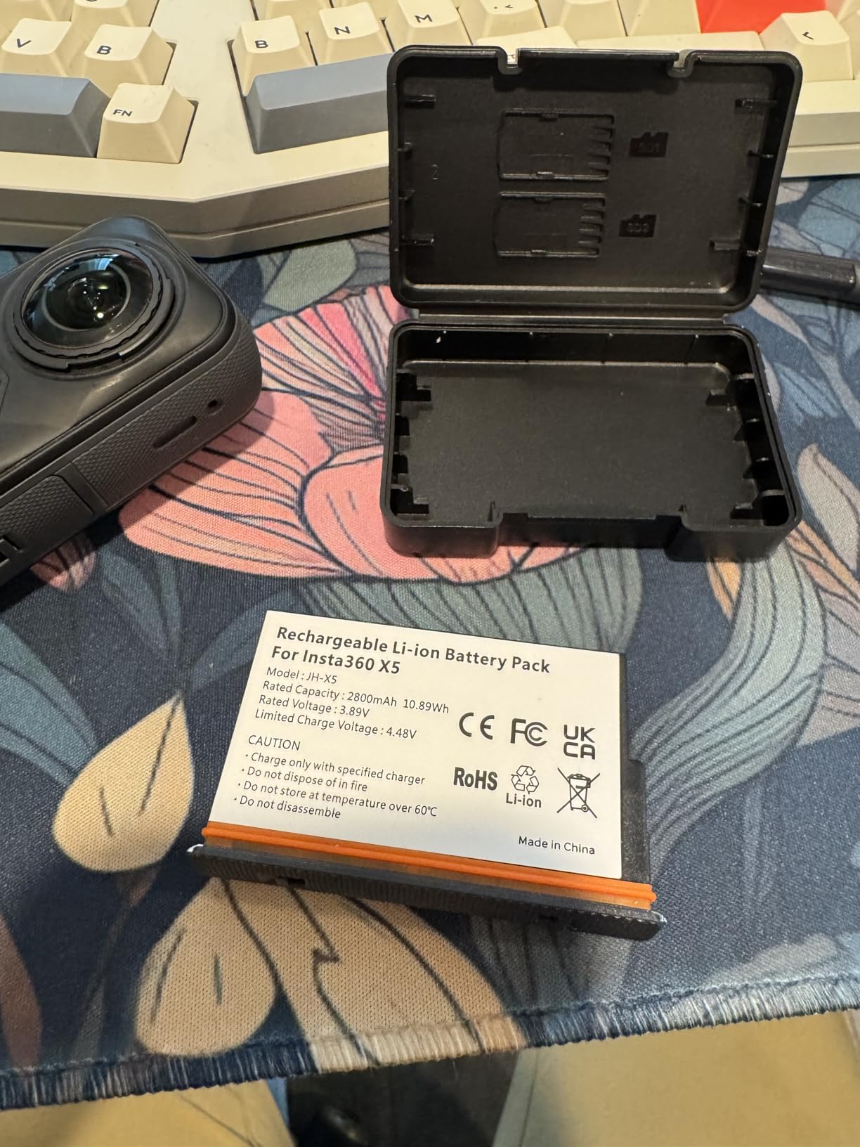 2 Packs 2800mAh Insta 360 X5 Batteries | 27W Dual Fast Charging Case with LCD Display, Type-C Two Way Charger Hub for Insta360 X5 Battery, Shows Batteries SOC customer photo 1