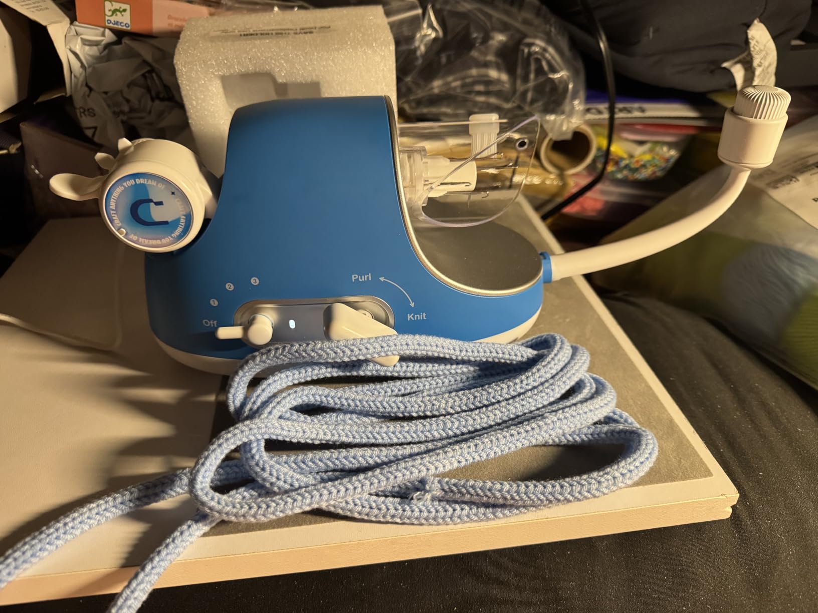 Caydo Automatic i Cord Knitting Machine Pro, Electric i-Cord Knitter with Powerful 3-Speed Adjustable, Hands-Free Highly Efficient Yarn Knit Helper, Crochet iCord Maker Tool for Fast DIY Craft Project customer photo 2