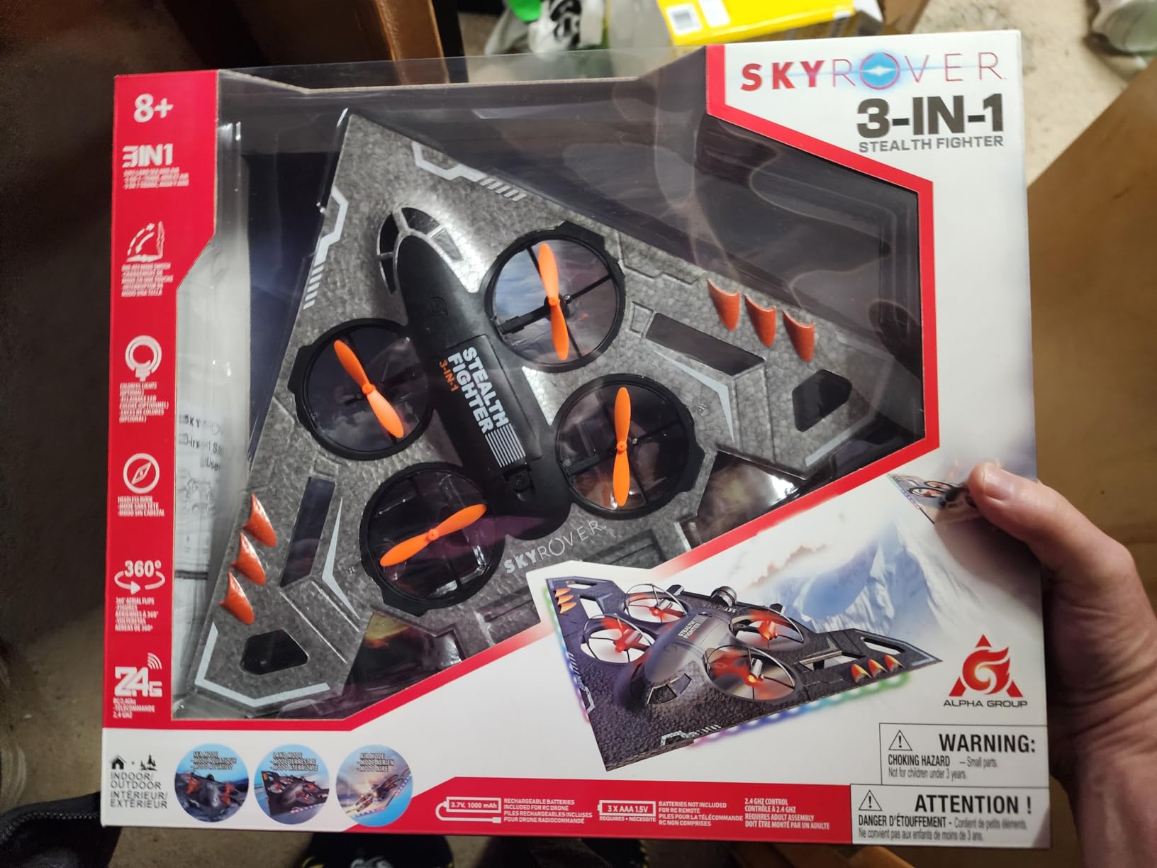 A ALPHA 3-in-1 RC Jet Plane, Remote Control Airplane - Air, Land & Water | RC Airplane Fighter Jet Drone Toy for Kids & Adults customer photo 1