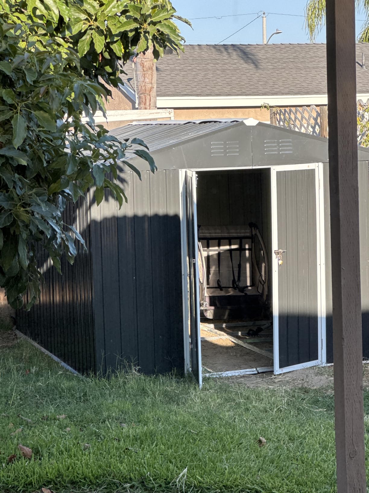 9' x 6.5' Outdoor Storage Shed, Sturdy Metal Building w/Windows & Lockable Doors for Garden, Backyard, Poolside and Lawn, Anthracite customer photo 1