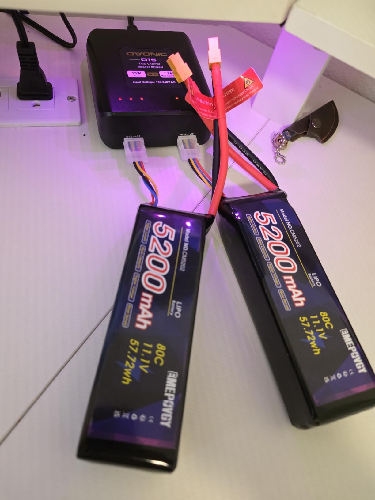 11.1V Lipo Battery 3S 5200mAh 80C Lipos Soft Case with XT60 Connector for RC Car Airplane Helicopter Boat Racing RC Hobby(2 Packs) customer photo 1