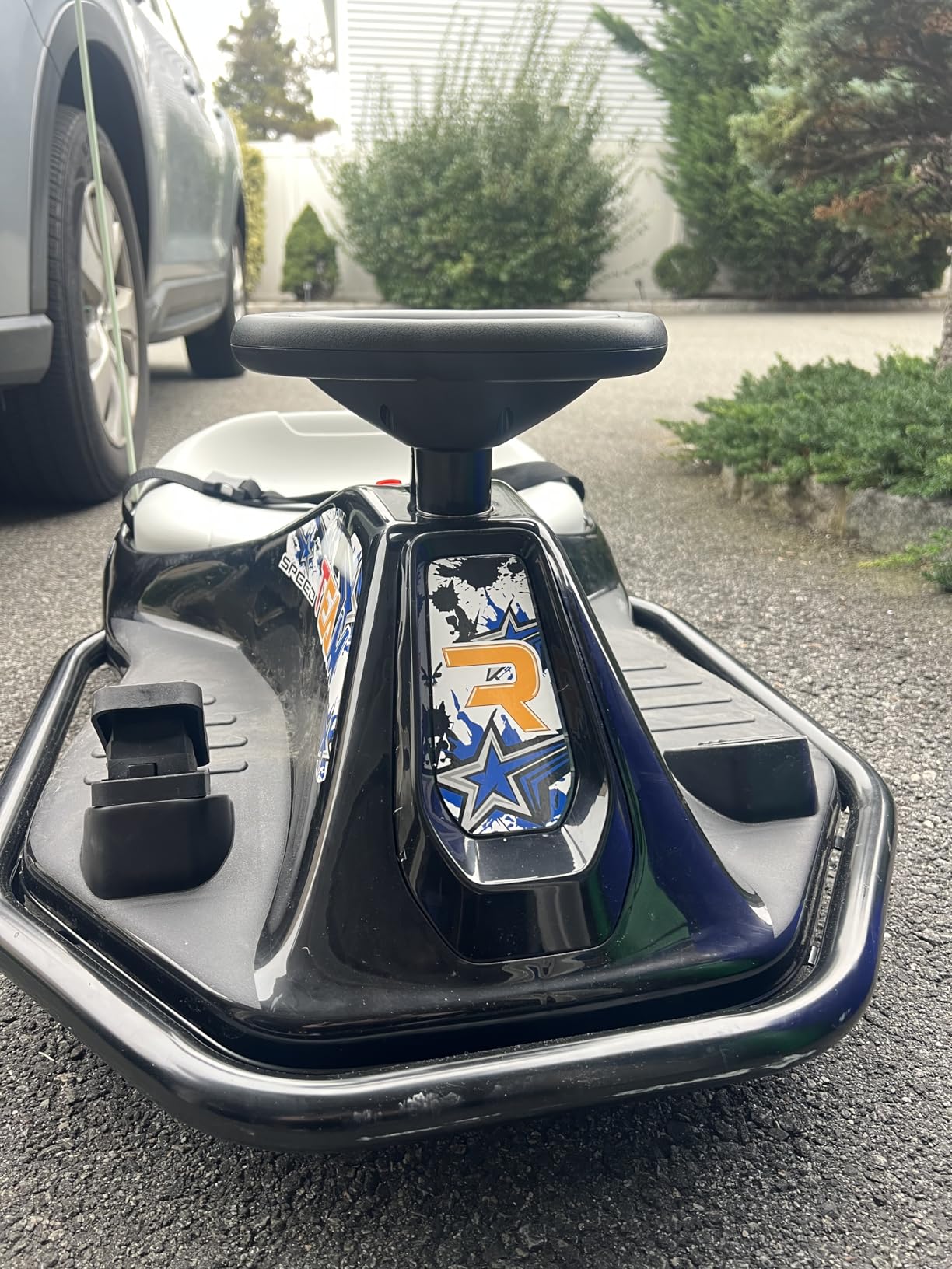 Electric Drifting Go Kart for Kids Ages 3+, 24V Powered 360° Spin Ride-On Drift Racer Car, Safety and Simplified Drifting System, Upgraded Glowing Wheels(2 Spare LED Wheels Included), Black customer photo 2