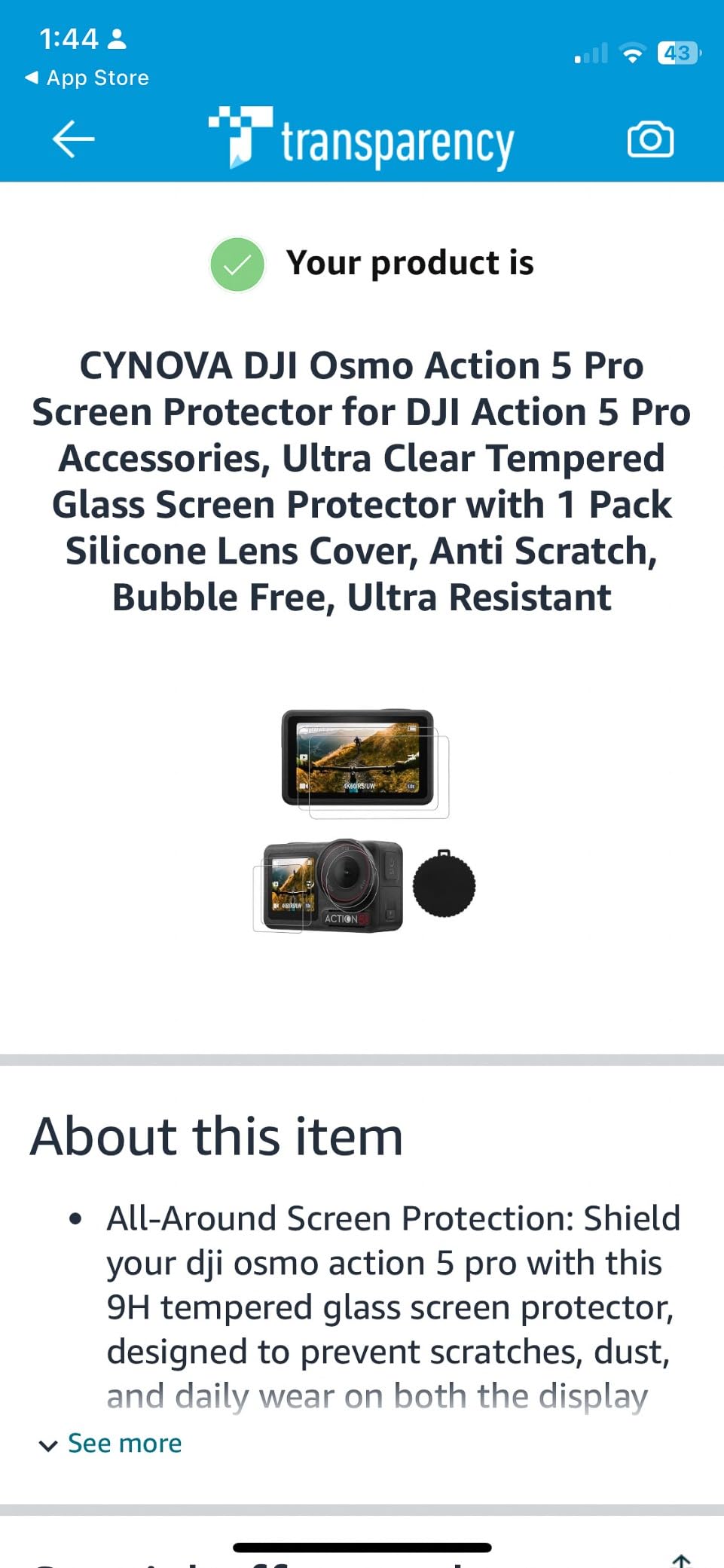 9pc Osmo Action 6 Screen Protector for DJI Osmo Action 6 Accessories | Ultra Clear Tempered Glass Screen Protector with 1 Pack Silicone Lens Cover, Anti Scratch, Bubble Free, Ultra Resistant customer photo 2
