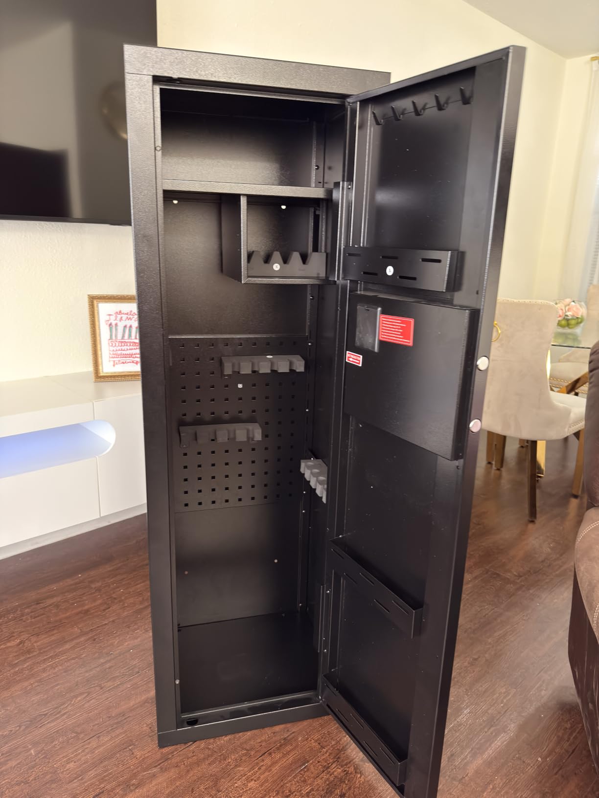 KAER Biometric Gun Safe Rifle, Gun Safes for Rifles and Pistols Holds 14-15 Firearms with Adjustable Racks & Pistol Storage, Fingerprint Keypad Lock Gun Cabinet for Home & Hunting Enthusiasts customer photo 2