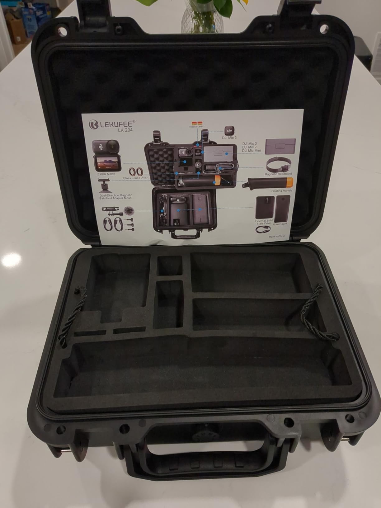 Lekufee Portable Waterproof Hard Case for DJI Osmo Nano, Standard Combo (64GB / 128GB) - Vlogging Camera, DJI Mic 3/2/Mini, More Accessories(Case Only) customer photo 2