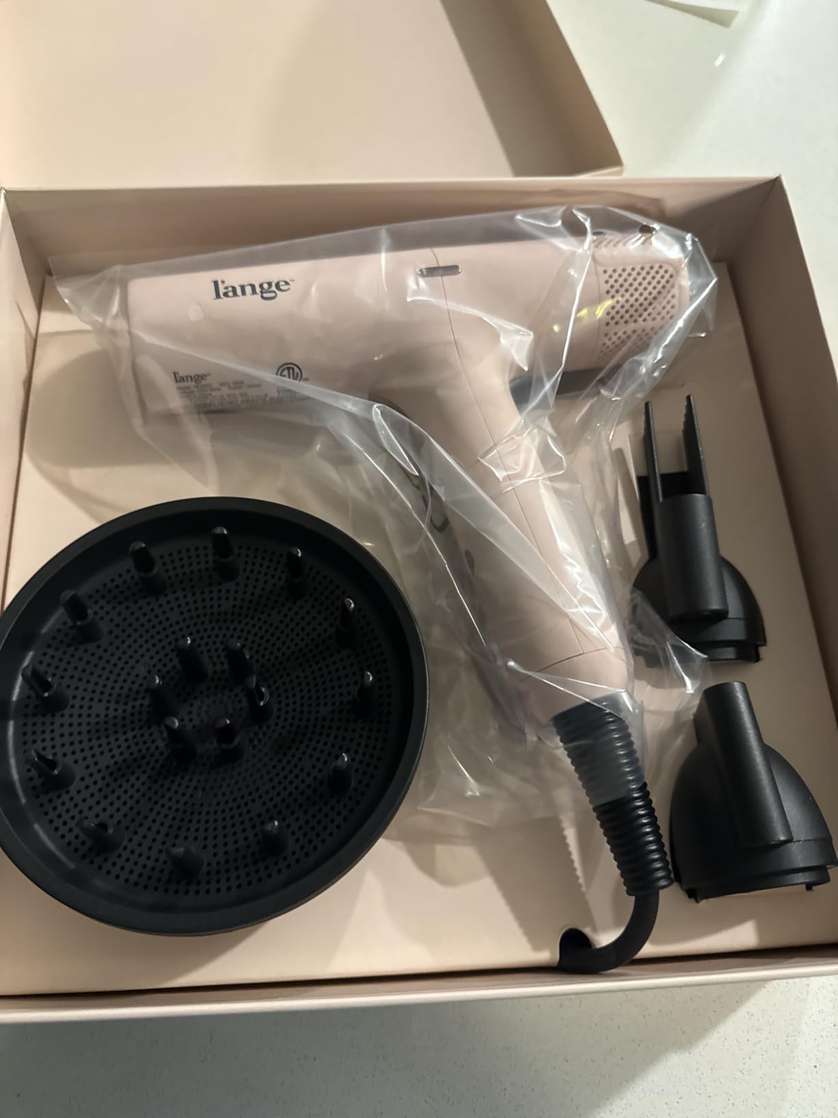 L'ANGE HAIR HauteAir Digital Professional Hair Dryer | LED Display for Precision Heat Control | Fast-Dry Brushless Motor with Cool Shot | Negative Ion Technology | Lightweight & Self-Cleaning (Black) customer photo 2