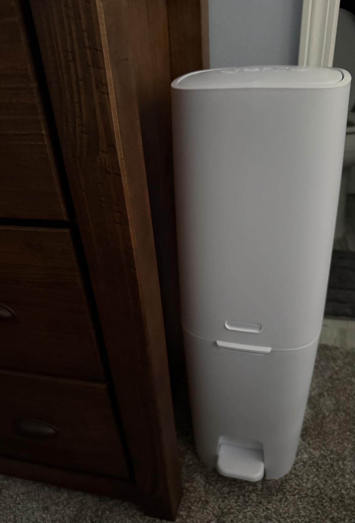 Diaper Genie Premier Diaper Pail Gift Set | Hands-Free Odor Control with Foot Pedal | Includes 2 Jumbo+ Refills customer photo 2