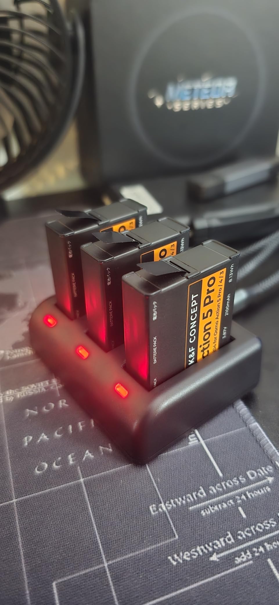 K&F Concept 3-Pack OSMO Action 6 Battery Charger | Compatible with DJI OSMO 360, Action 5 Pro, 6, 4, 3 Cameras, For Action Sports & Adventure BCX204 customer photo 1