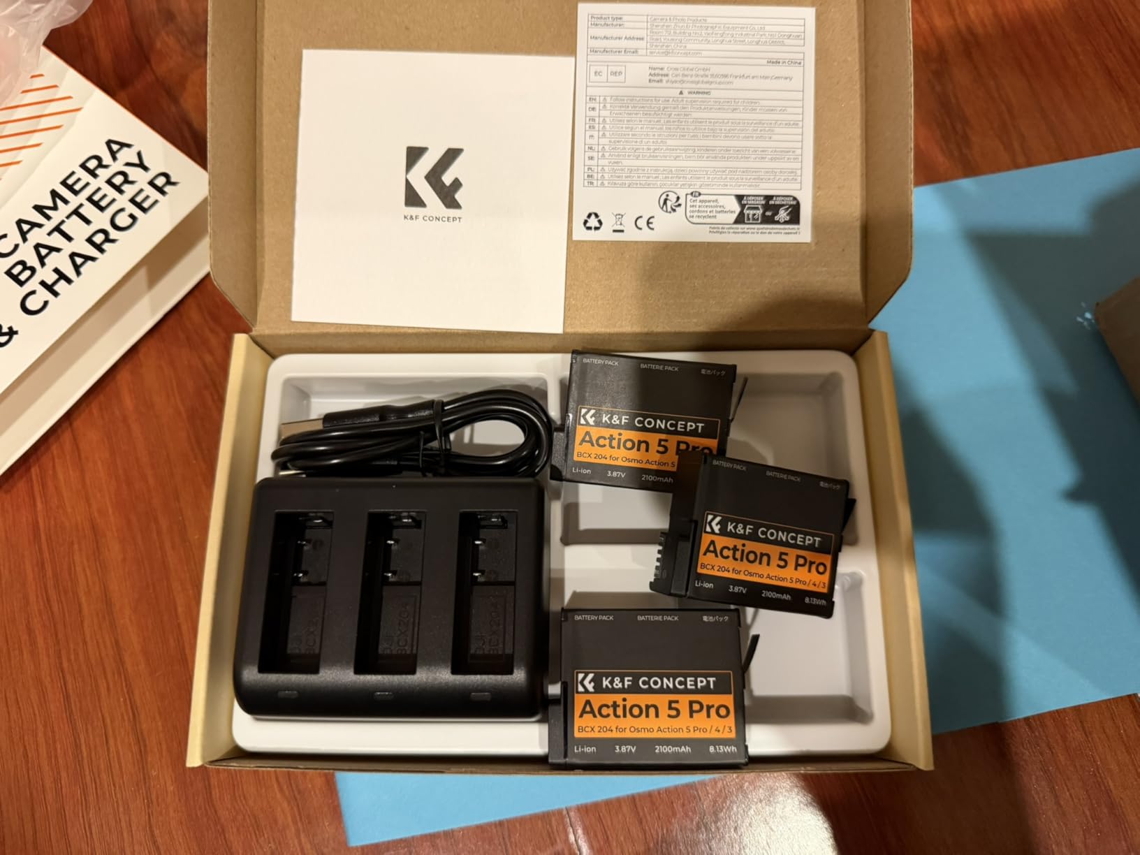 K&F Concept 3-Pack OSMO Action 6 Battery Charger | Compatible with DJI OSMO 360, Action 5 Pro, 6, 4, 3 Cameras, For Action Sports & Adventure BCX204 customer photo 2