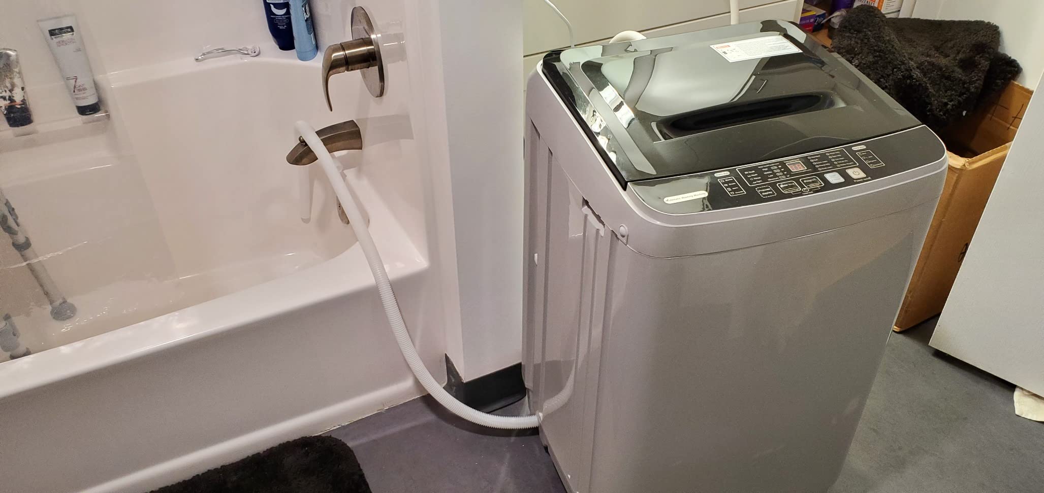 Nictemaw Portable Washing Machine 20Lbs Portable Washer Machine with Drain Pump, 2.8 Cu.ft Washer and Dryer Combo with 10 Programs 8 Water Levels Laundry Machine for Apartments- Slow-Close Glass Cover customer photo 1