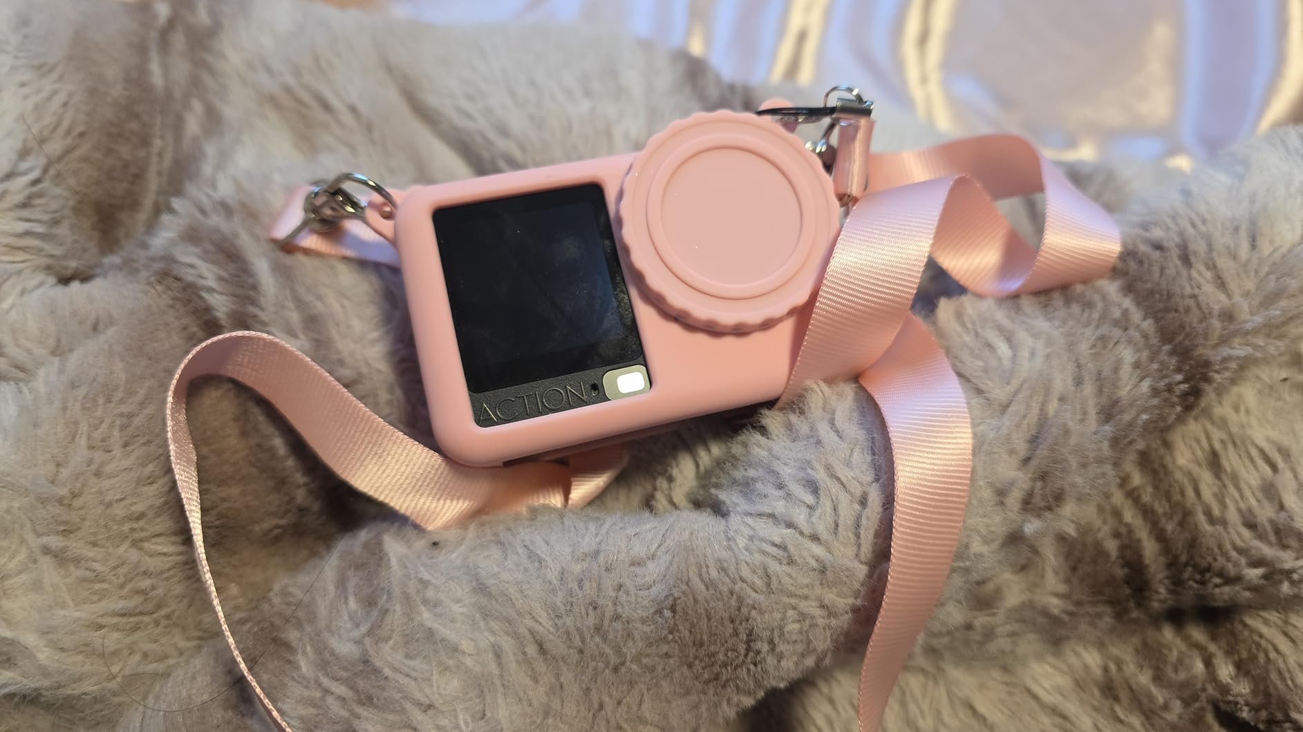 Case for DJI Osmo Action 6 with Lanyard, Soft Silicone Non-Slip Anti-Drop Wear-Proof and Washable Action Camera Protector Case Compatible with DJI Osmo Action 6 Accessories (Pink) customer photo 1