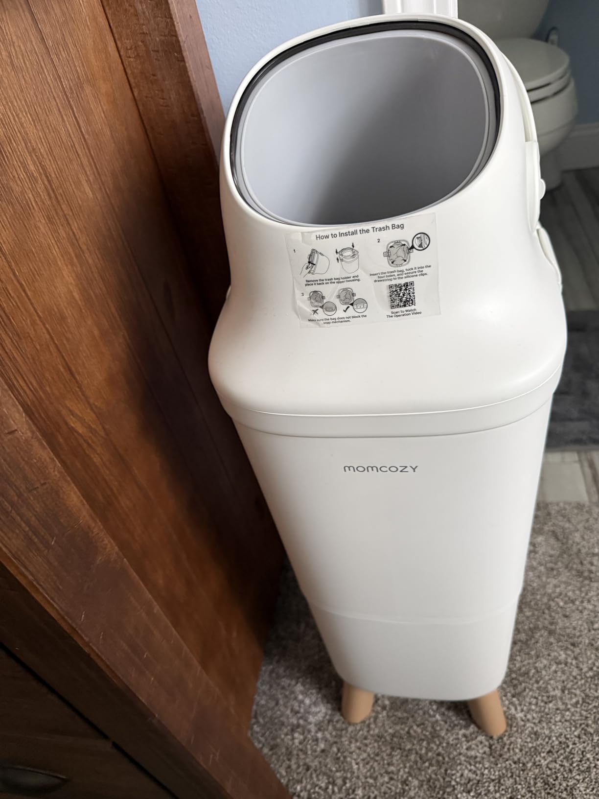 Momcozy Diaper Pail with Patented Triple-Seal Odor Control, Wide Opening, Ergonomic Height customer photo 1