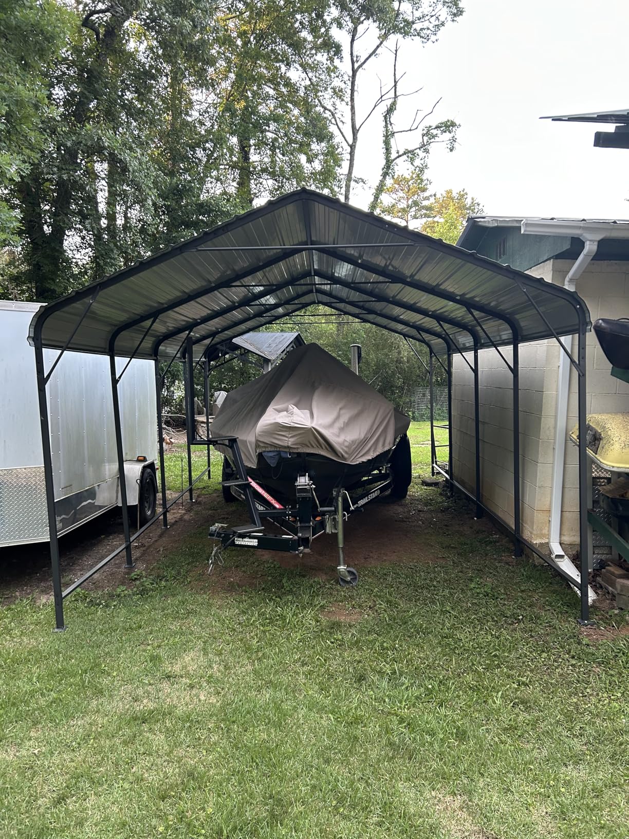 Shintenchi 12x15 FT Metal Carport, Oversized Carport Garage with Enhanced Base, Outdoor Galvanized Car Shelter, Heavy Duty Carports Canopy, for Car, Boats and Tractors customer photo 1