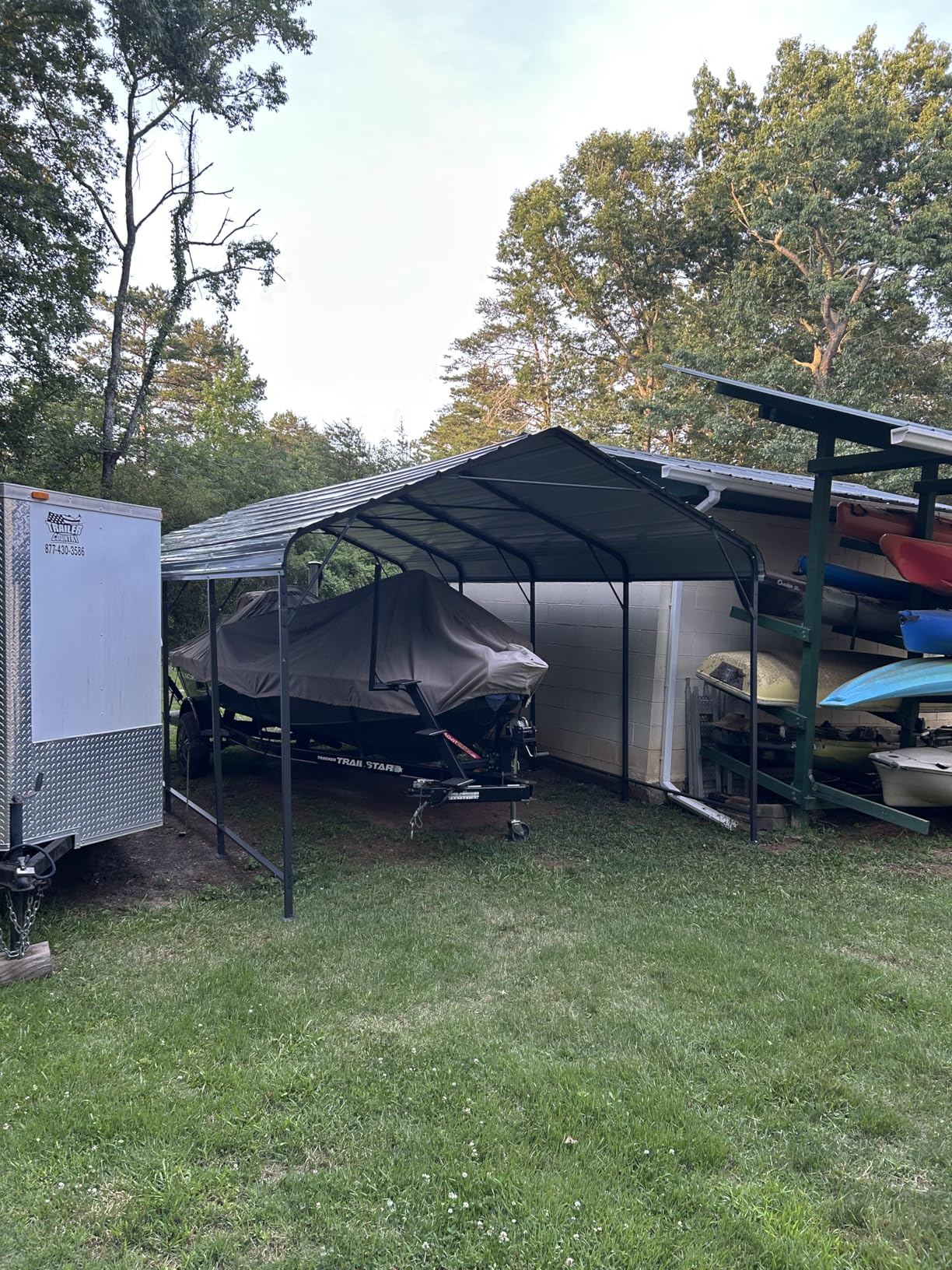 Shintenchi 12x15 FT Metal Carport, Oversized Carport Garage with Enhanced Base, Outdoor Galvanized Car Shelter, Heavy Duty Carports Canopy, for Car, Boats and Tractors customer photo 2