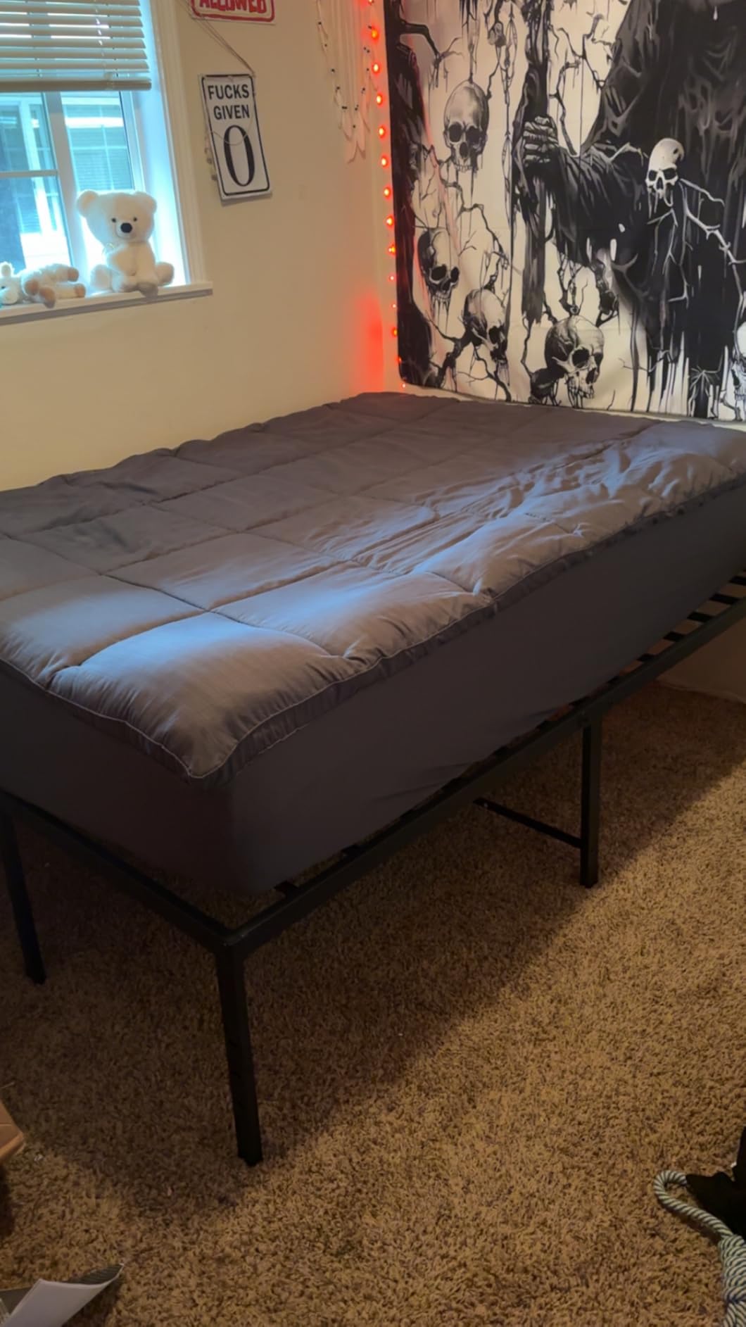 Sweetcrispy Twin Size 18 Inch Platform Bed Frame, Heavy Duty Metal Foundation Frame, Noise-Free Sturdy Steel Slats, Underbed Storage, No Box Spring Needed, Quick Setup customer photo 1