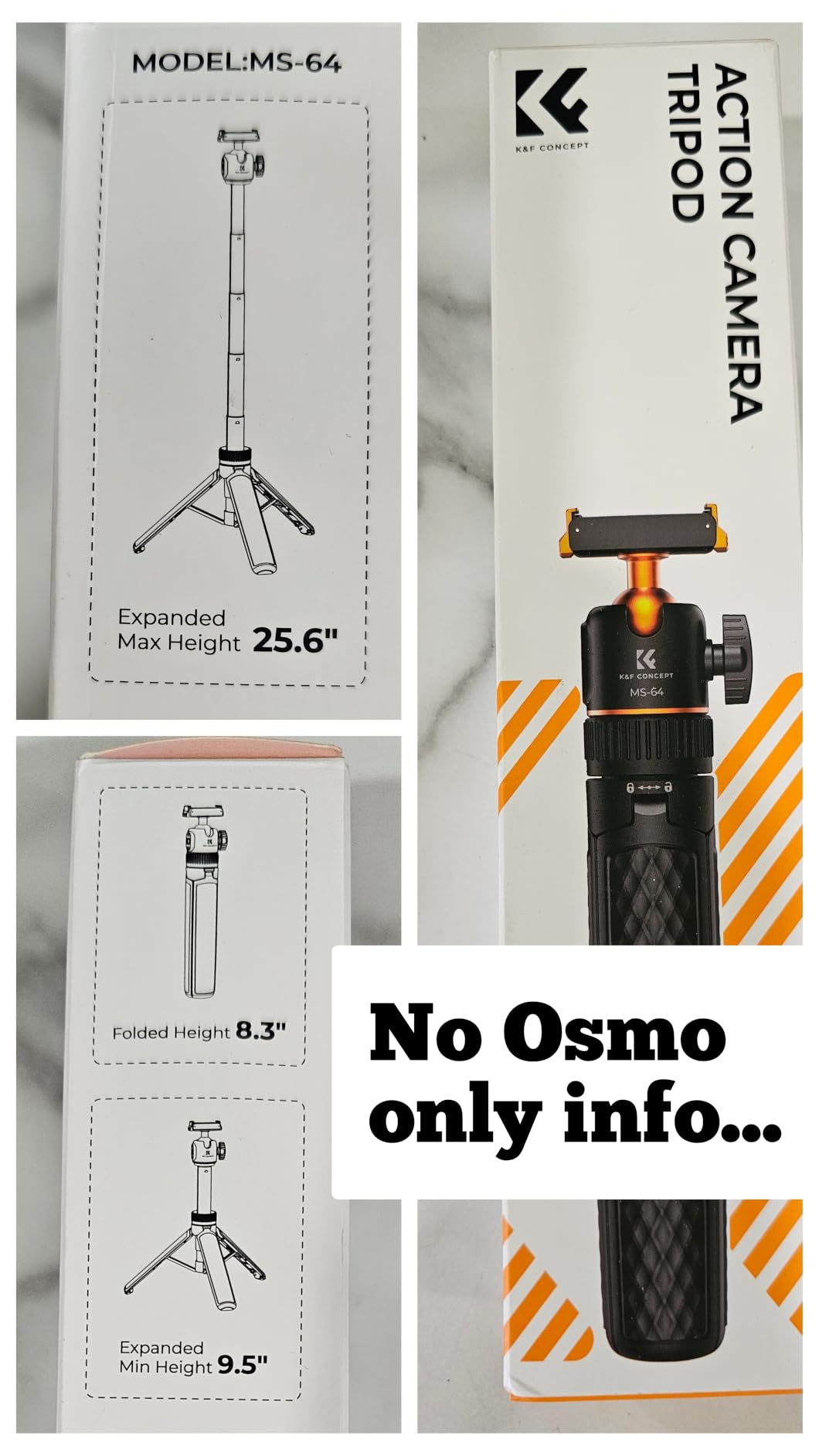 K&F CONCEPT Magnetic Quick Release Tripod for Insta360 X5/Ace Pro 2 | 26
