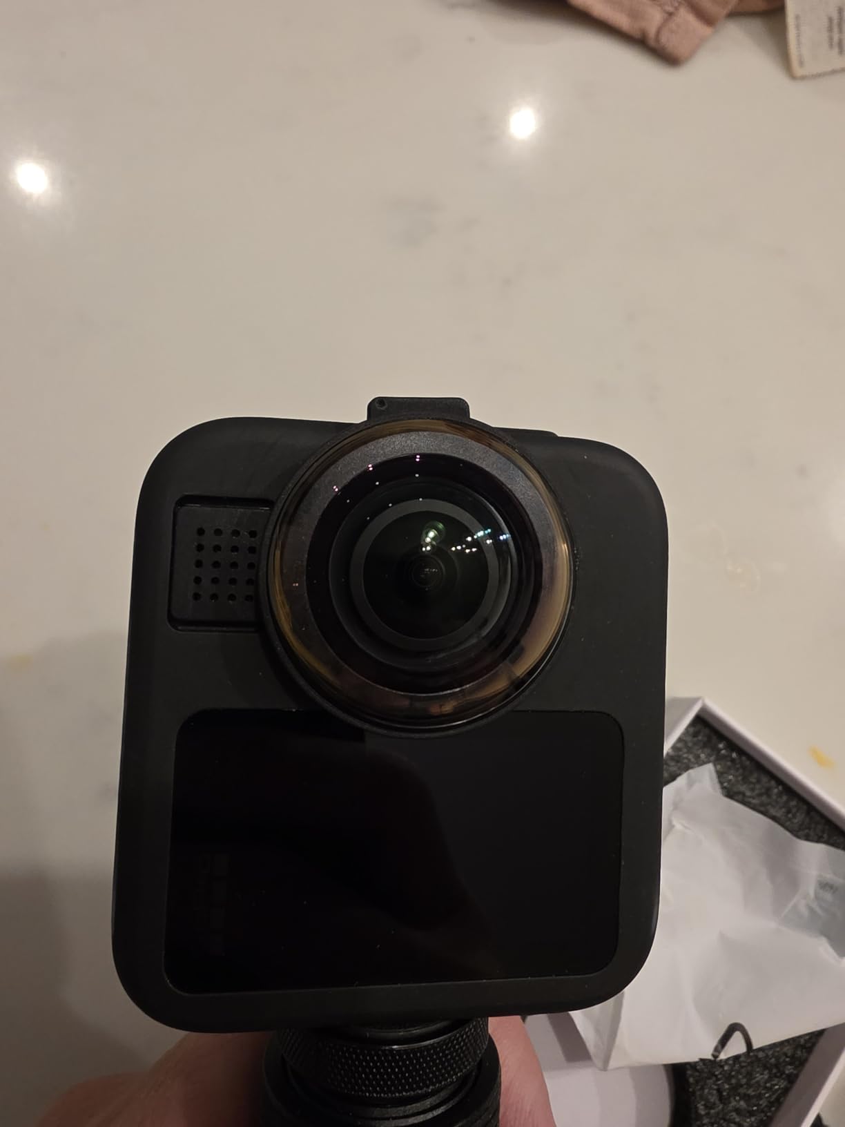 Optical Tempered Glass Lens Guard for GoPro MAX2, 10H Hardness Scratch-Resistant Protective Cover with AR Coating, Hydrophobic Waterproof Dustproof Lens Protector for Panoramic Action Camera customer photo 1
