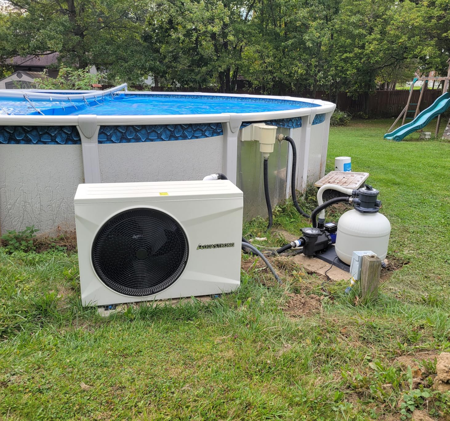 AQUASTRONG Inverter Swimming Pool Heat Pump, Pool Heater for Above Ground and Inground Pool Heating Smart WiFi Control and Cooling Pool Heater Pools Up to 7500 Gallons customer photo 1
