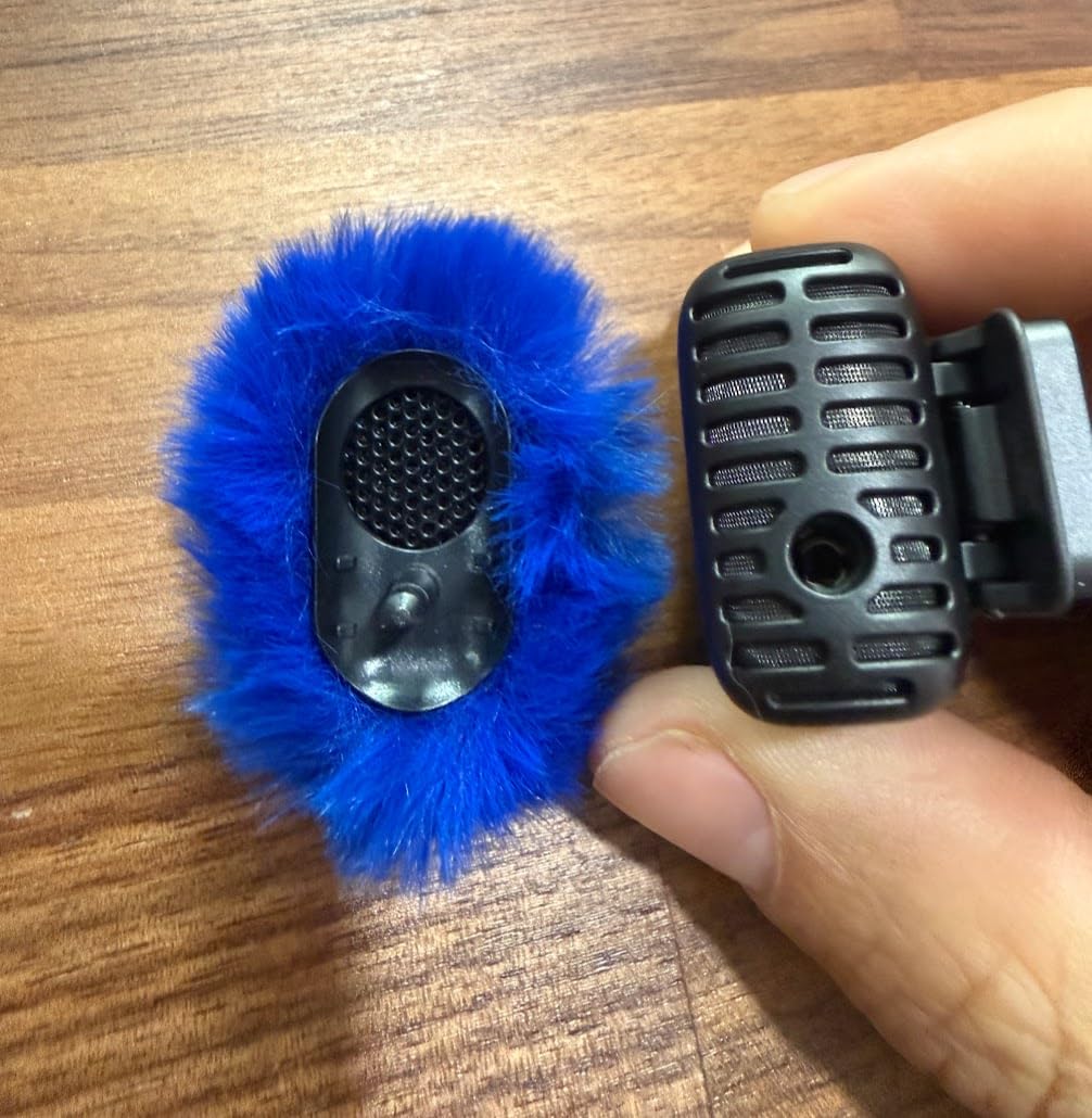 2 Packs-Blue Hangcheng Microphone Windscreen Compatible with DJI MIC 2 (Not for DJI MIC 1) / OSMO POCKET Microphone Furry Wind Muff (Not Include Microphone Device) customer photo 2