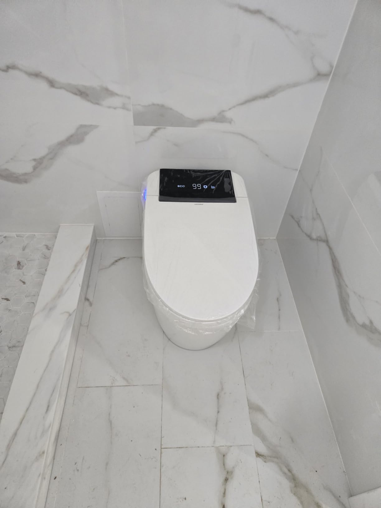 Smart Toilet with Bidet Built In, Heated Seat & Dual Auto Flush, Foot Sensor, Tankless Modern Elongated Electric Toilet with Warm Water Wash, Air Dryer, LED Display & 1000g MaP Flush, 1.28 GPF customer photo 2