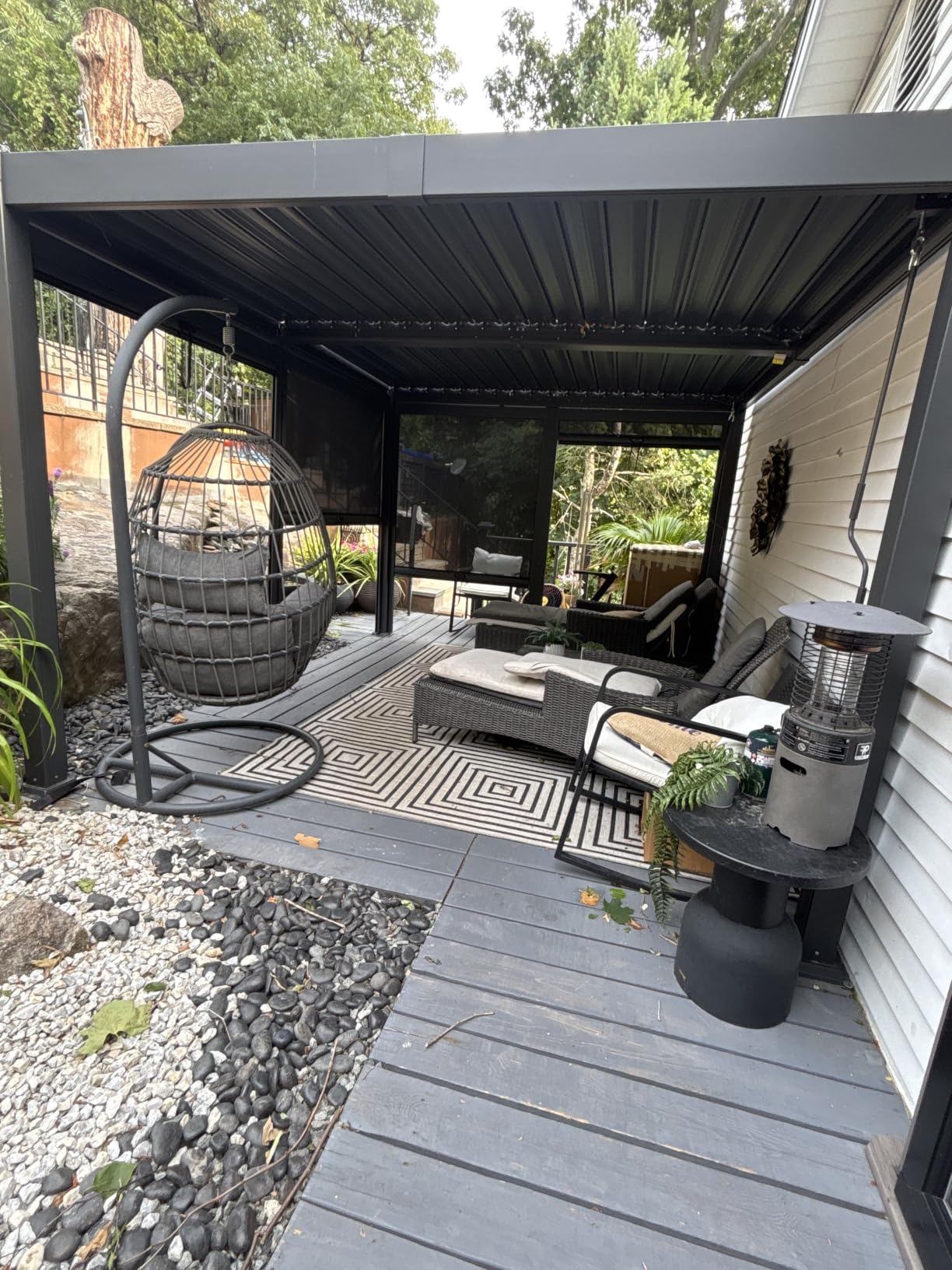 AirWire 10x12 FT Louvered Pergola Dark Gray | Metal Gazebo with 2 Independent Adjustable Roof and Drainage System for Patio, Deck, Garden customer photo 2