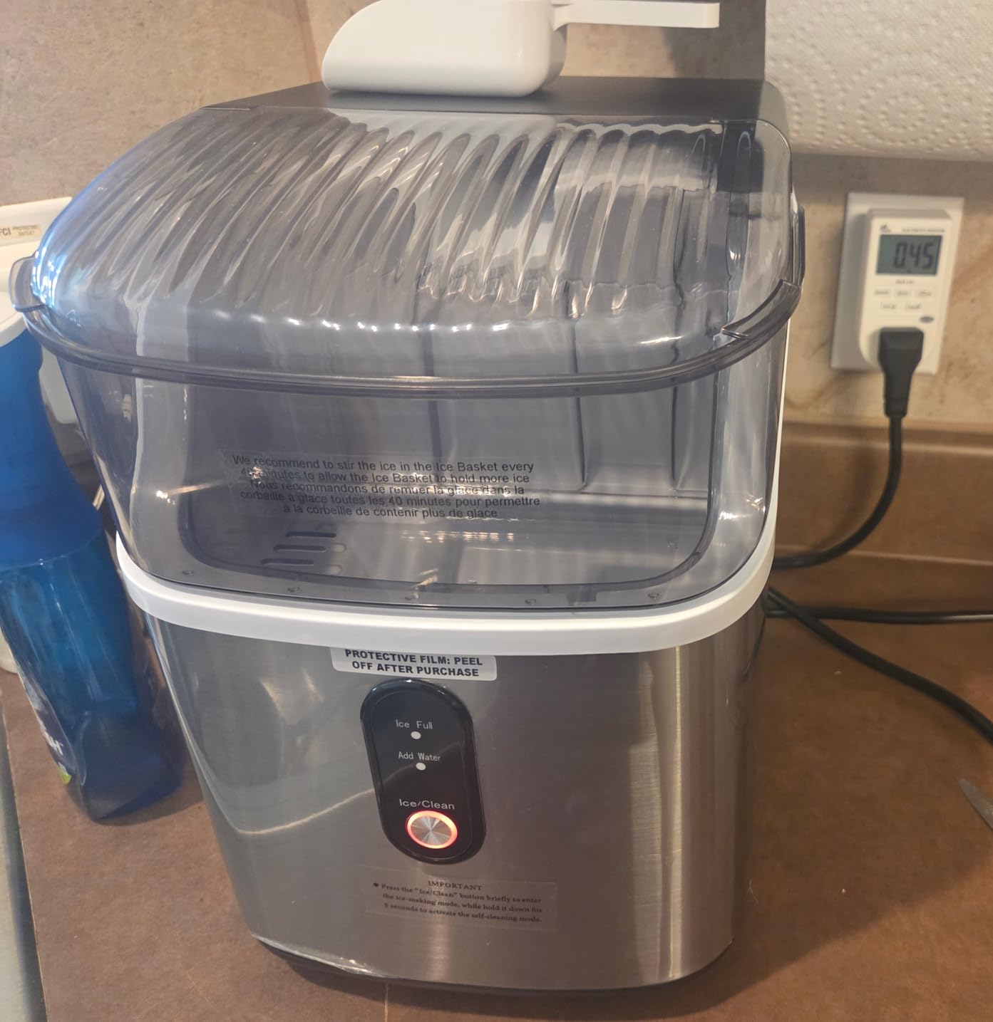Antarctic Star Nugget Ice Makers Countertop, Pebble Ice Machine with Chewable Pellet Ice, 35Lbs/24H, Self-Cleaning, Sonic Ice, One-Click Operation, for Kitchen, Party Stainless Steel Silver customer photo 2