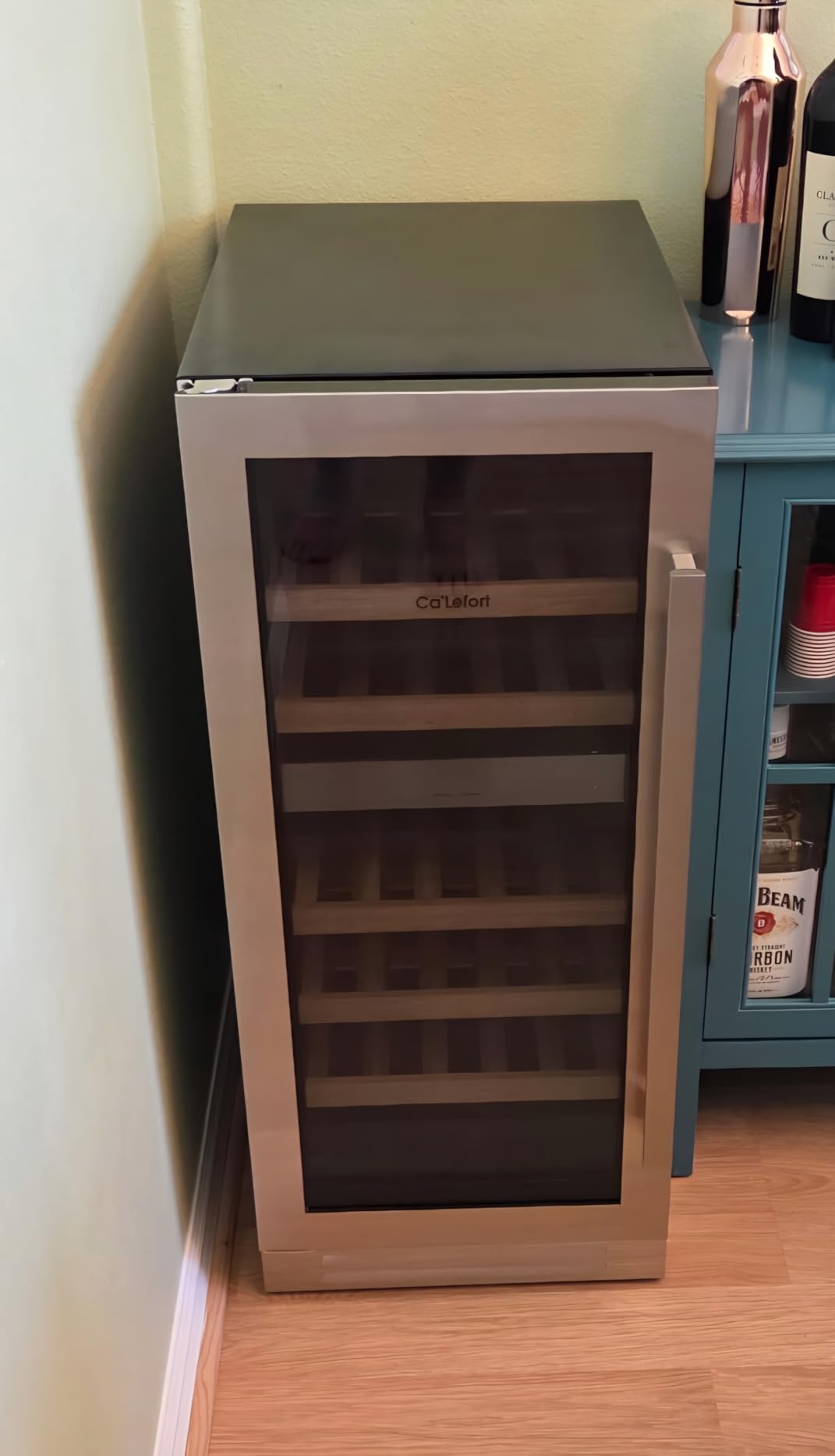Ca'Lefort 24-Inch Wine Fridge, 52-Bottle Dual Zone Wine Cooler, 40-64°F Digital Temp Control, 3-color LED Adjustable Shelf, Under Counter, Built-in or Freestanding for Home Bar Kitchen customer photo 1