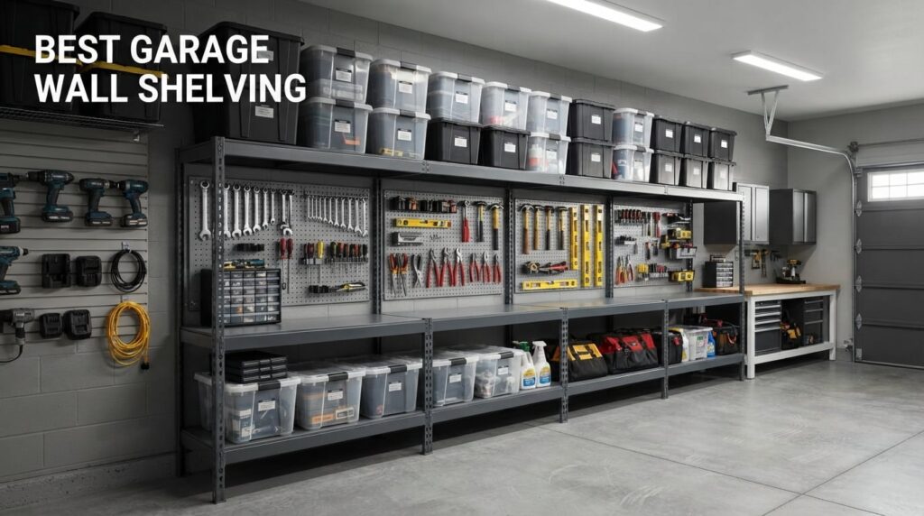 best garage wall shelving