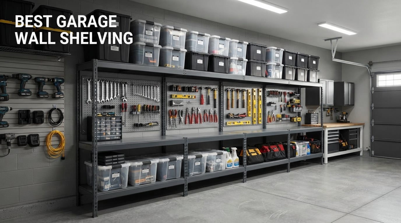 best garage wall shelving