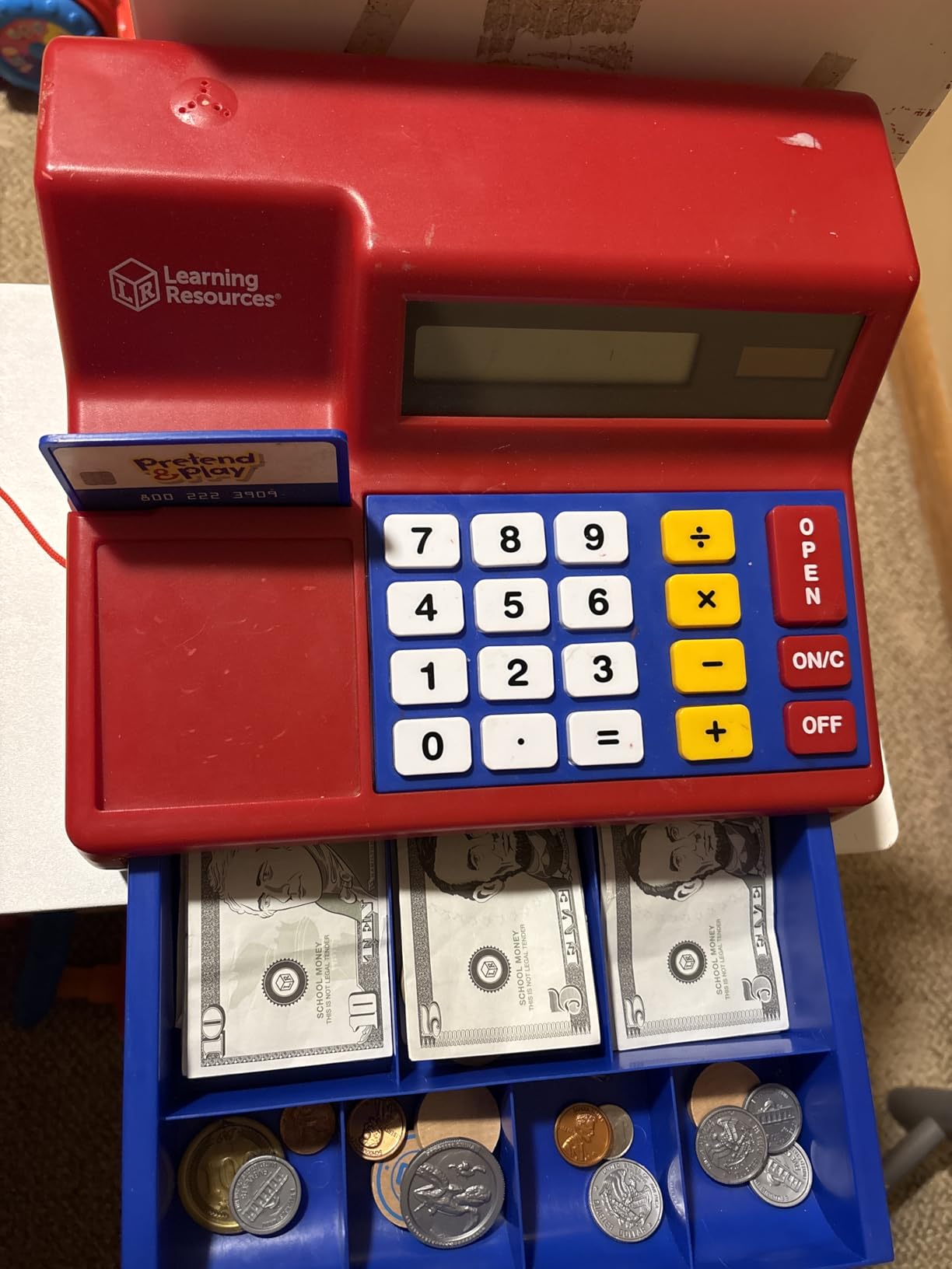 Learning Resources Pretend & Play Calculator Register Toy | Kids Play Set & Credit Card Toy, Register for Kids, Pretend Grocery Store Shopping Playset for Toddlers, Teaching Math Set customer photo 2