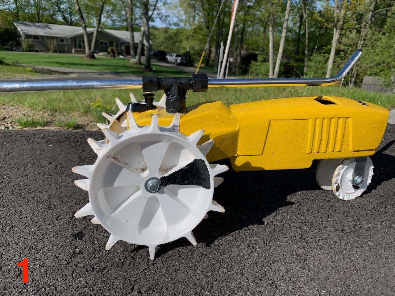 Nelson Rain Train 13,500 Square Feet Cast Iron Outdoor Lawn Traveling Water Sprinkler for Yard, and Garden, with Auto Shut Off, Yellow | Auto Shut-Off, Adjustable Spray Arms, Large Lawn Irrigation, Durable Cast Iron Build for Garden & Yard customer photo 1
