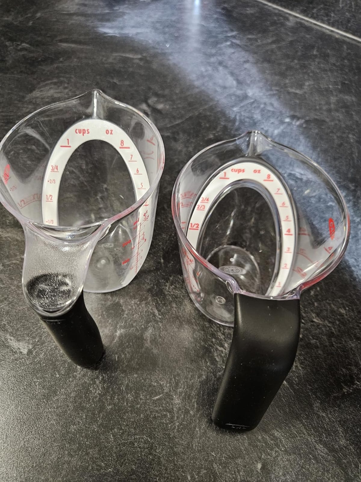 OXO Good Grips Angled Measuring Cups with Markings, Multi Size 3-Piece Set | Angled Interior Markings to Read from Above, Includes 1-cup, 2-cup & 4-cup, Marked with Ounces & ml, Non-Slip Grip customer photo 2