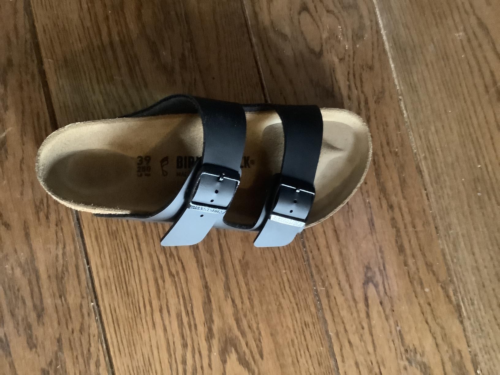Birkenstock Unisex Arizona Sandal, Black Birko-Flor, 39 M EU customer photo 2