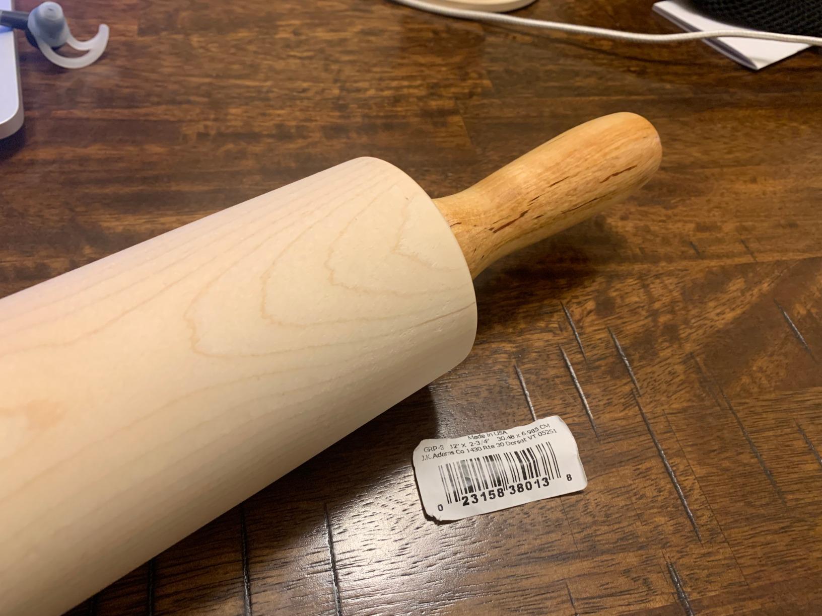 J.K. Adams 12-Inch-by-2-3/4-Inch Maple Wood Medium Gourmet Rolling Pin customer photo 1
