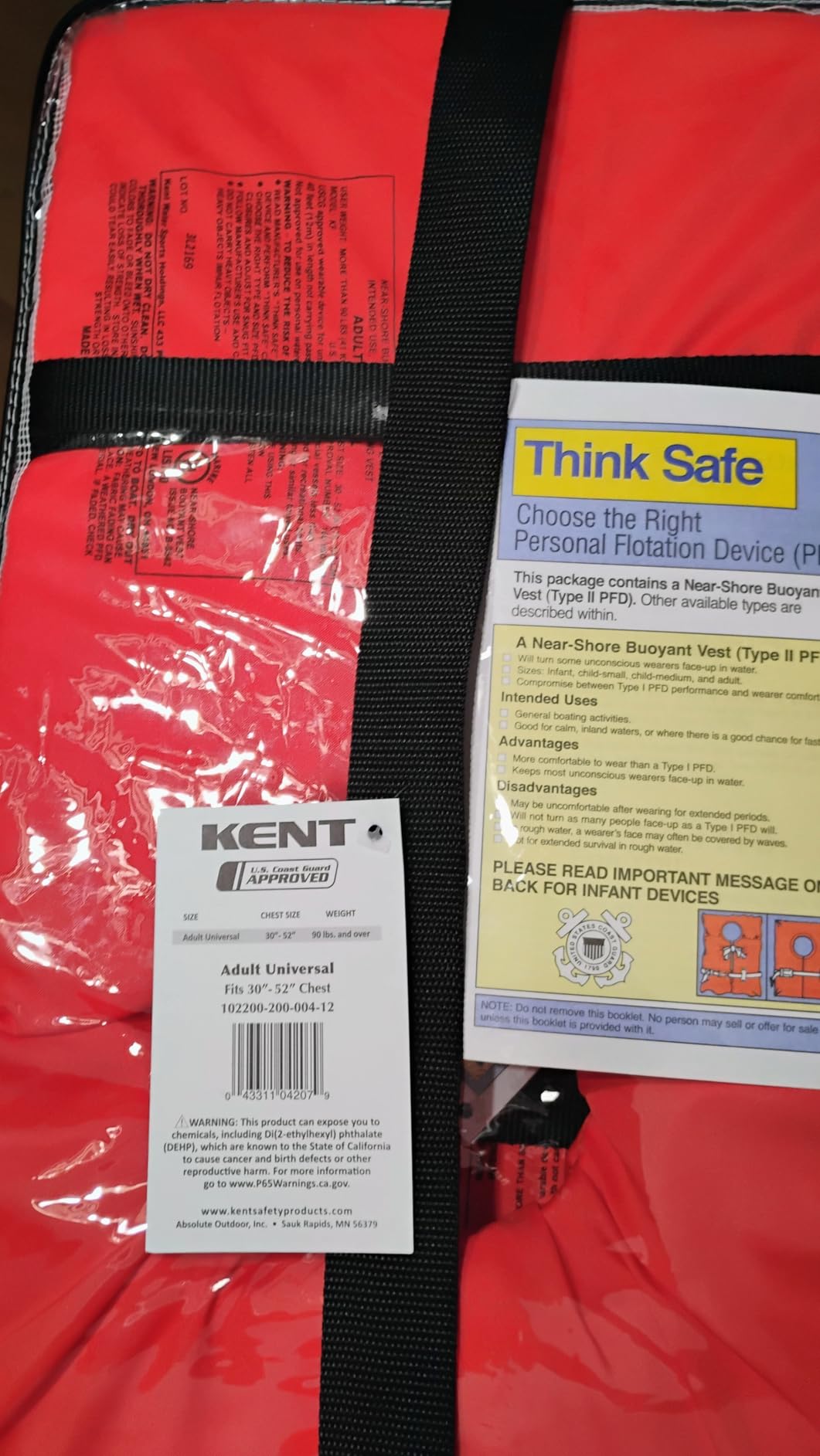 Absolute Outdoor Kent Clear Storage Bag with Type II Life Jackets, 4 Each (Adult, Orange) customer photo 1