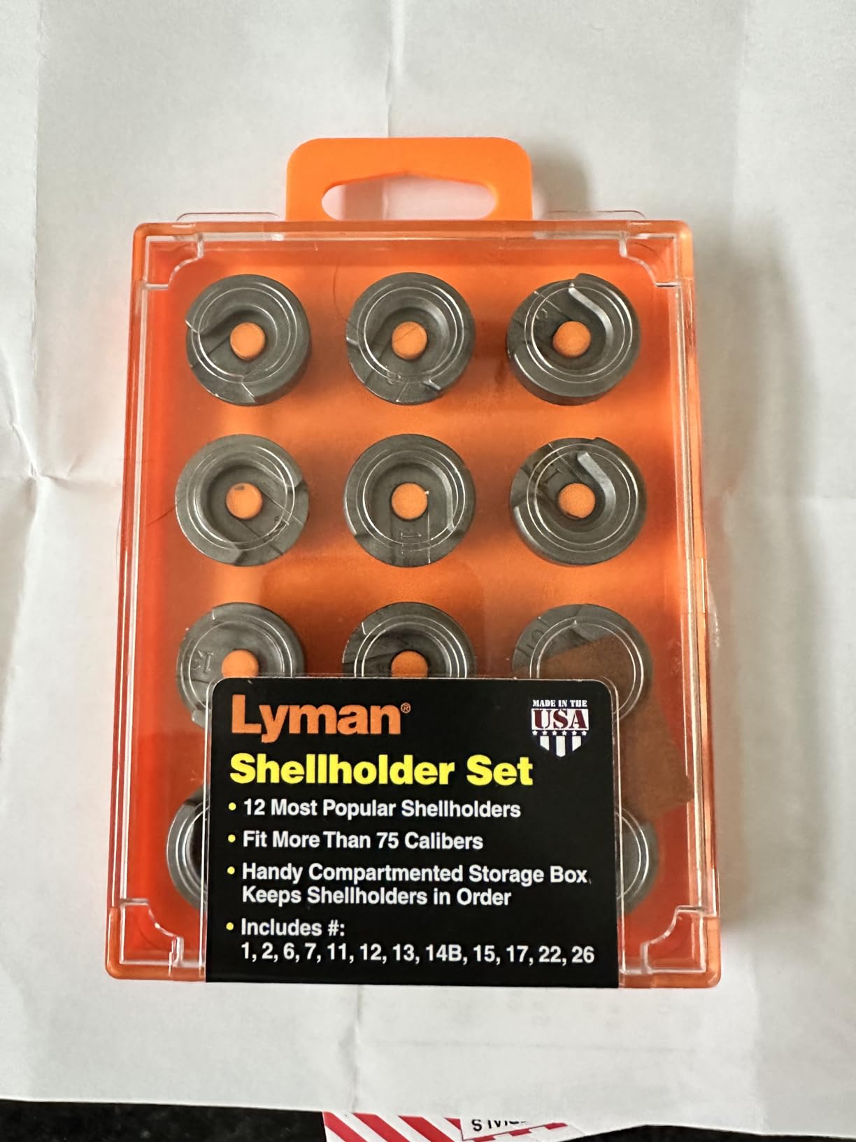 Lyman 0810503 LYM Shellholder Set (12) Orange, One Size customer photo 1