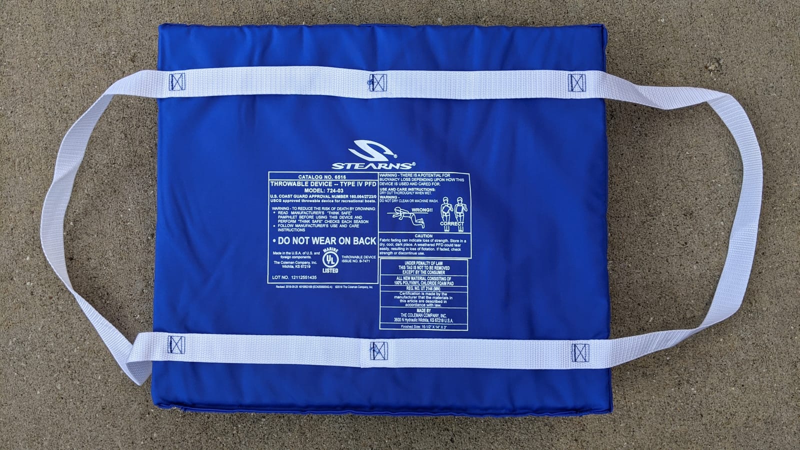 Stearns Throwable Flotation Cushion, USCG-Approved Type IV PFD Boat Cushion Life Preserver, Doubles as Comfortable Place to Sit, Great for Boats, Canoes, Kayaks, & More customer photo 2