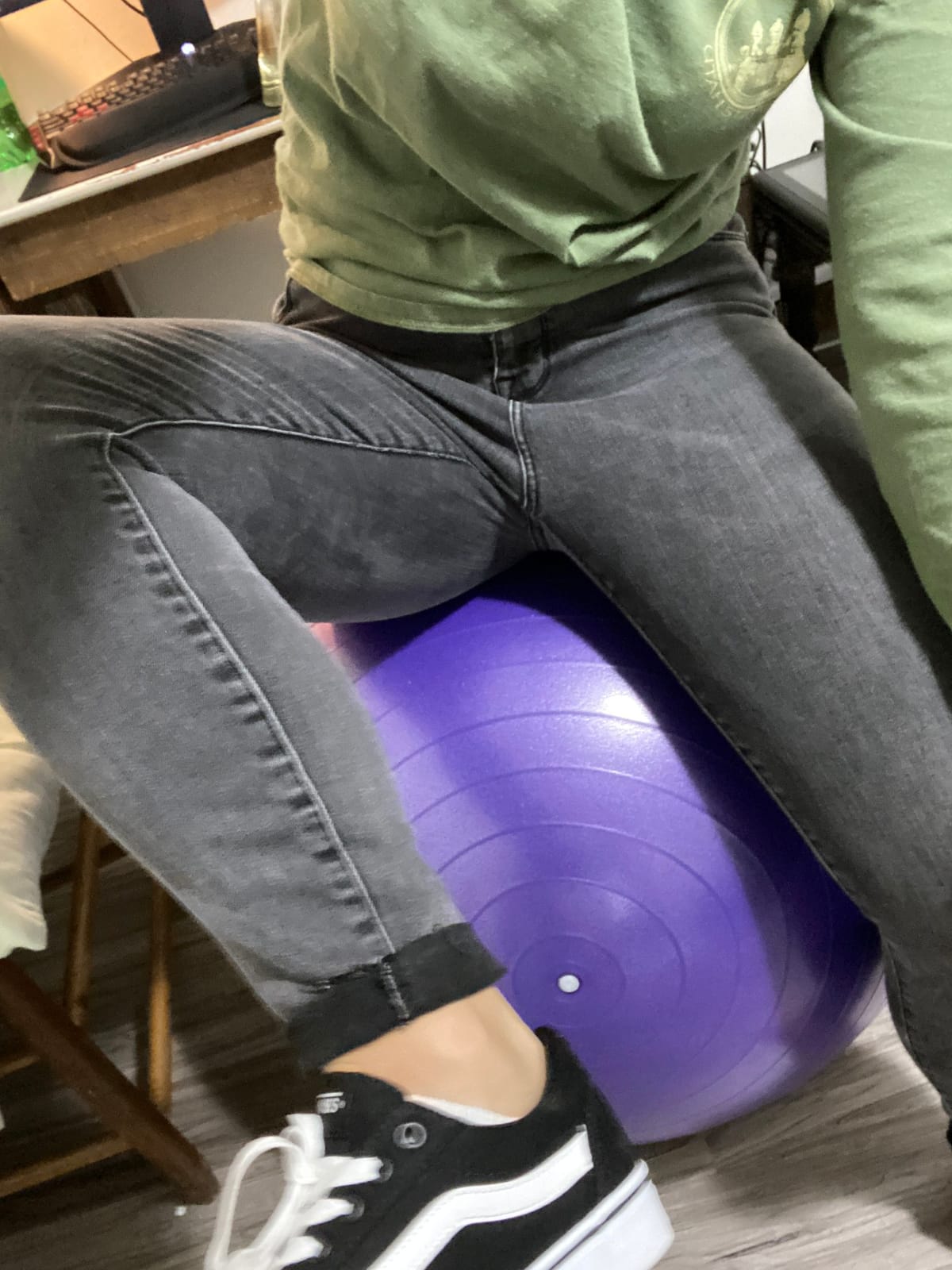 Gaiam Balance Ball Kit, Anti-Burst Stability Ball with Pump | 55cm Anti-Burst Ball | Textured Grip Surface | Air Pump Included | Core & Stability Training | Home Use customer photo 2