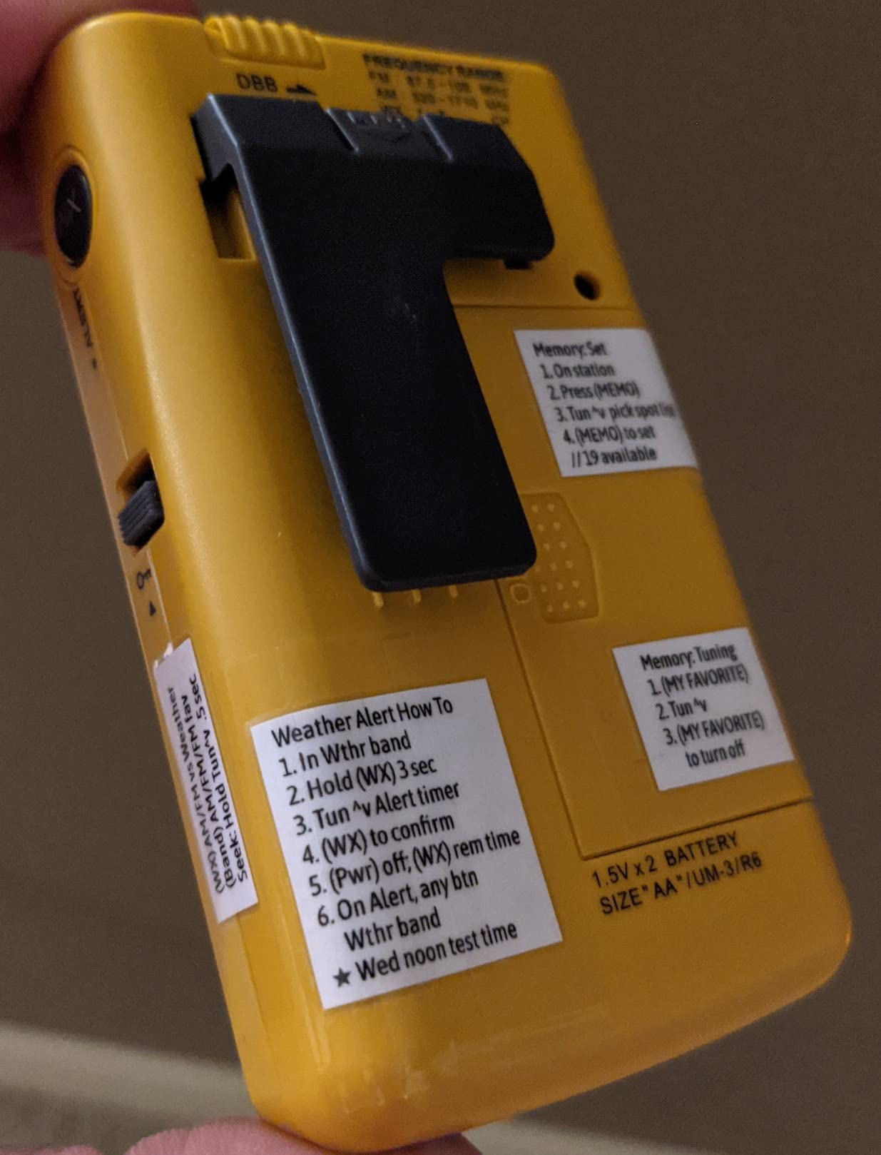 Sangean DT-400W Weather Alert Pocket Radio, AM/FM, Yellow customer photo 2