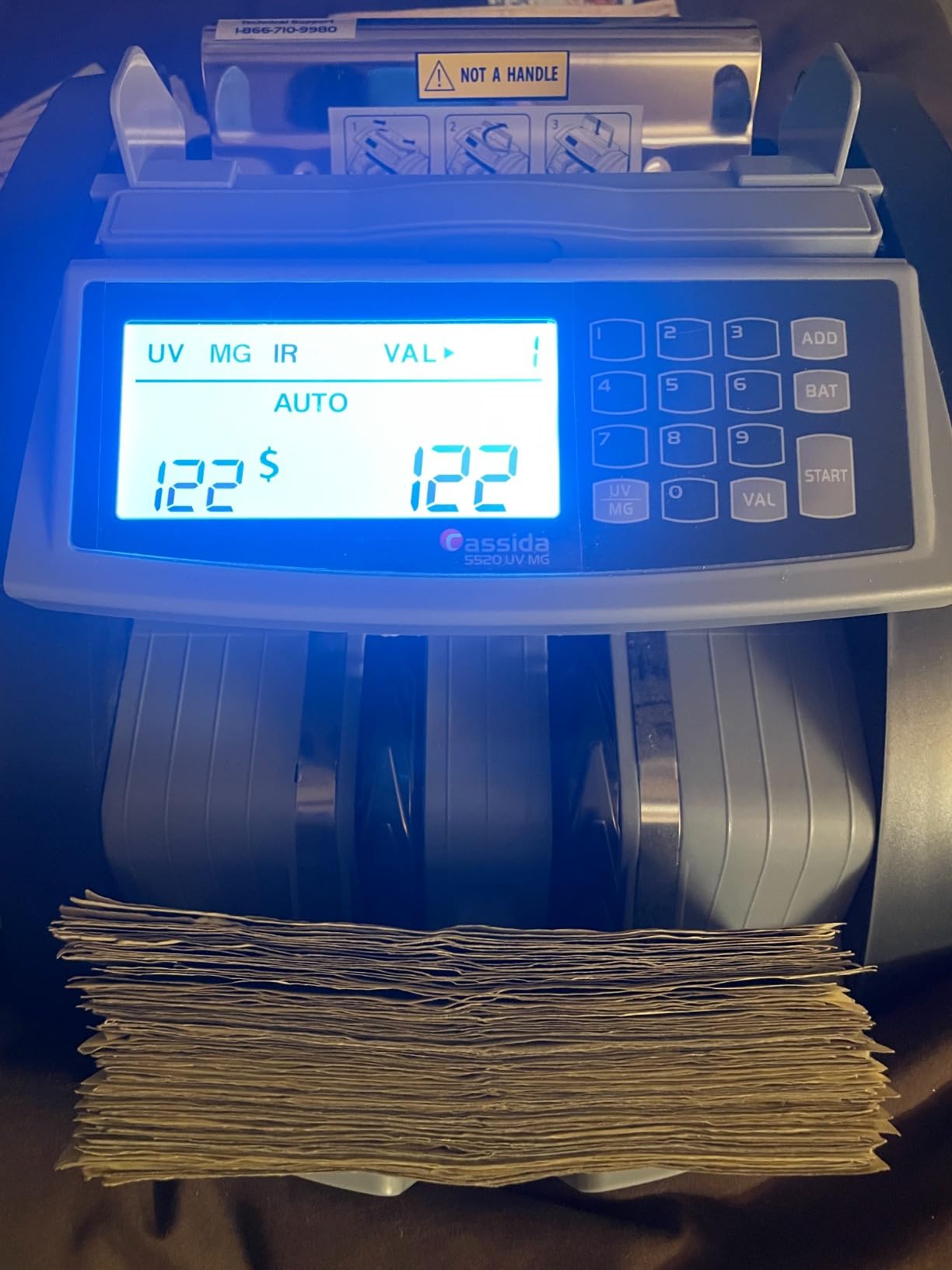 Cassida 6600 UV/MG - USA Business Grade Money Counter with UV/MG/IR Counterfeit Detection - Top Loading Bill Counting Machine w/ValuCount, Add and Batch Modes - Fast Counting Speed 1,400 Notes/Min customer photo 2