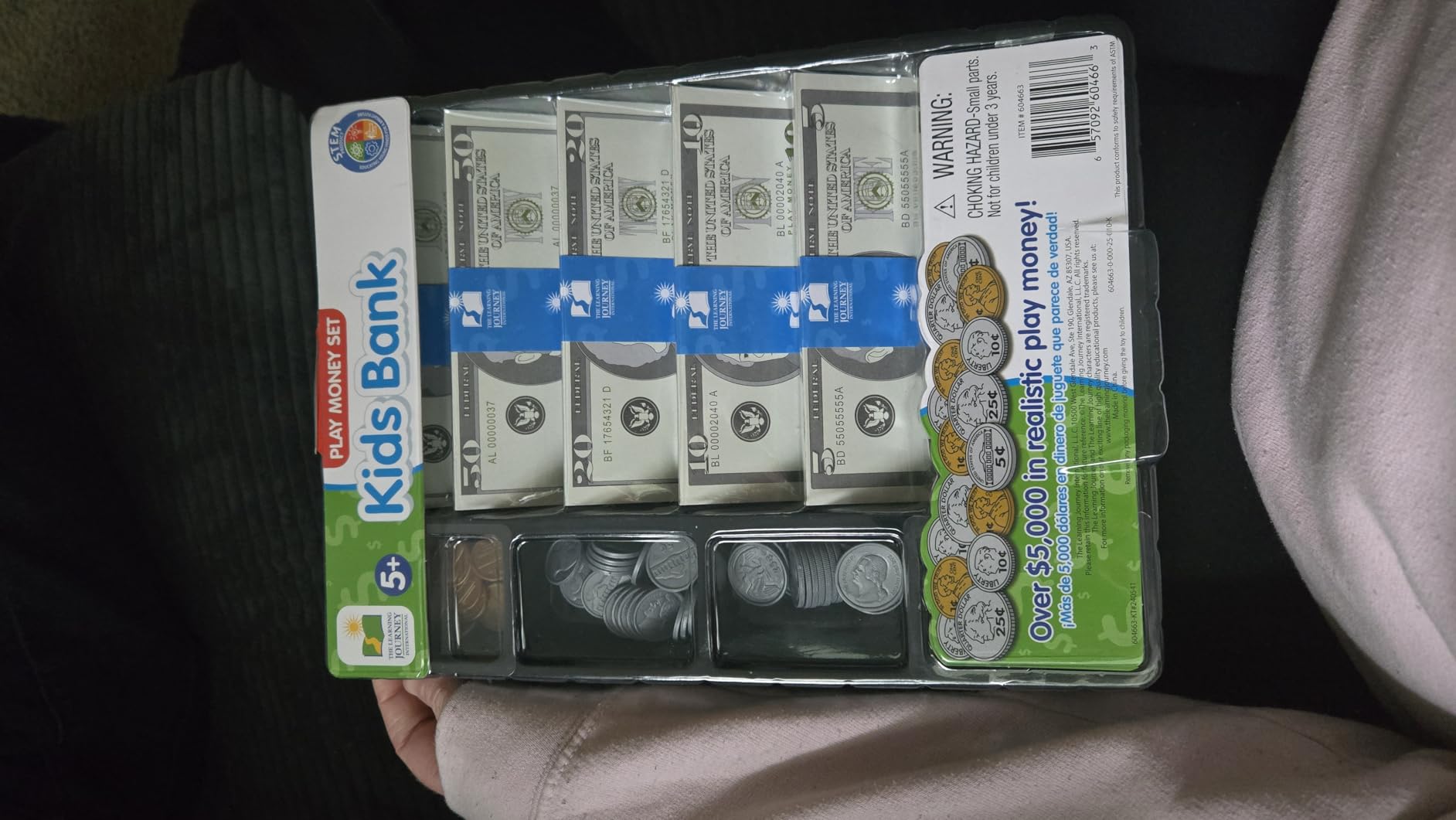 The Learning Journey: Kids Bank Play Money Set - Play Money for Kids - Over $5000 in Realistic Play Money to Build Kids Counting Skills - Ages 5 and Up - Award Winning Toys customer photo 2