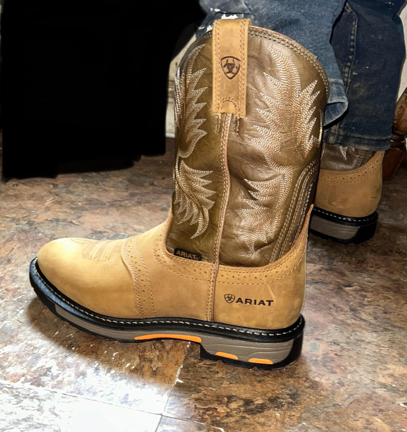 Men's Groundbreaker Wide Square Toe Waterproof Work Boot customer photo 1