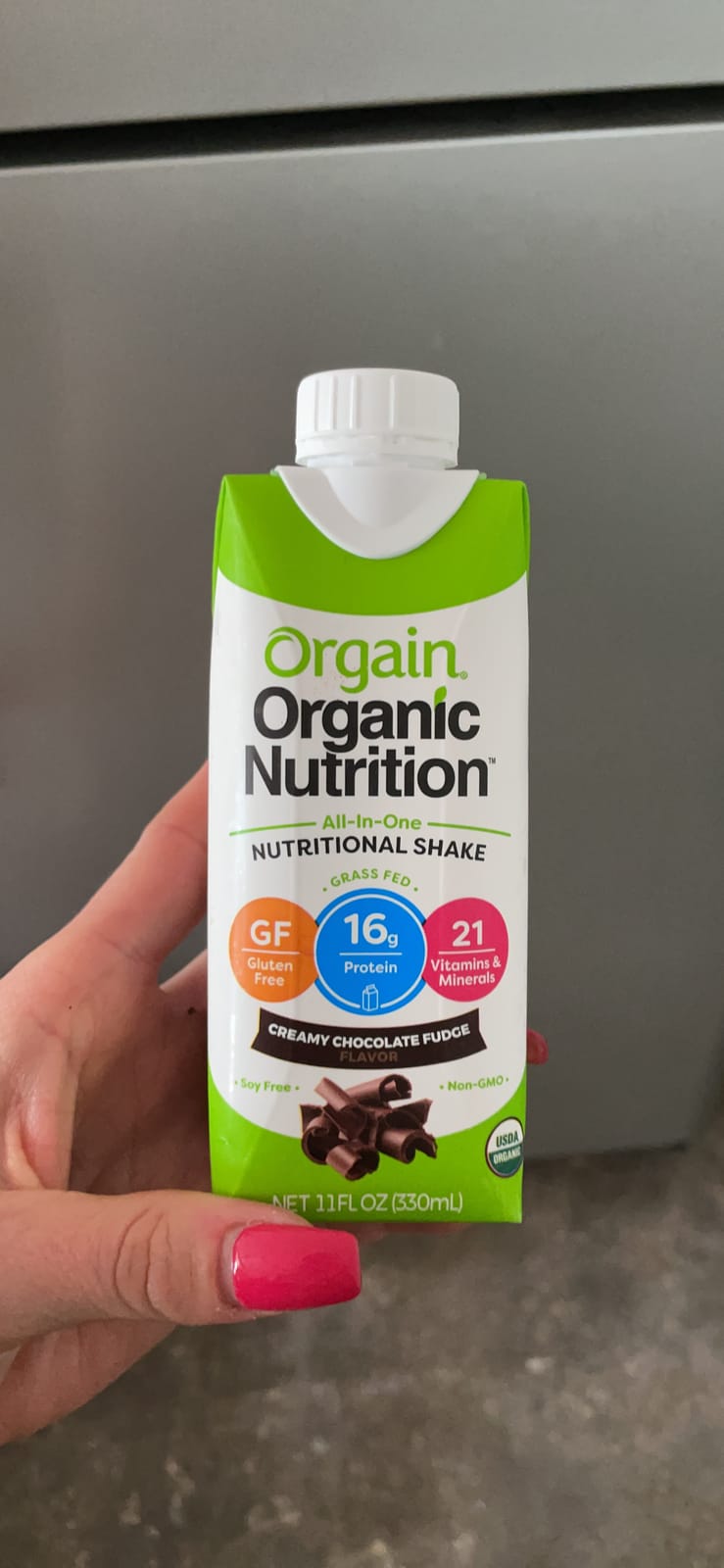 ORGAIN Organic Creamy Chocolate Fudge Shake 12 Pack, 11 FZ | Ready to drink grass-fed dairy protein, meal replacement, 20 vitamins & minerals customer photo 1