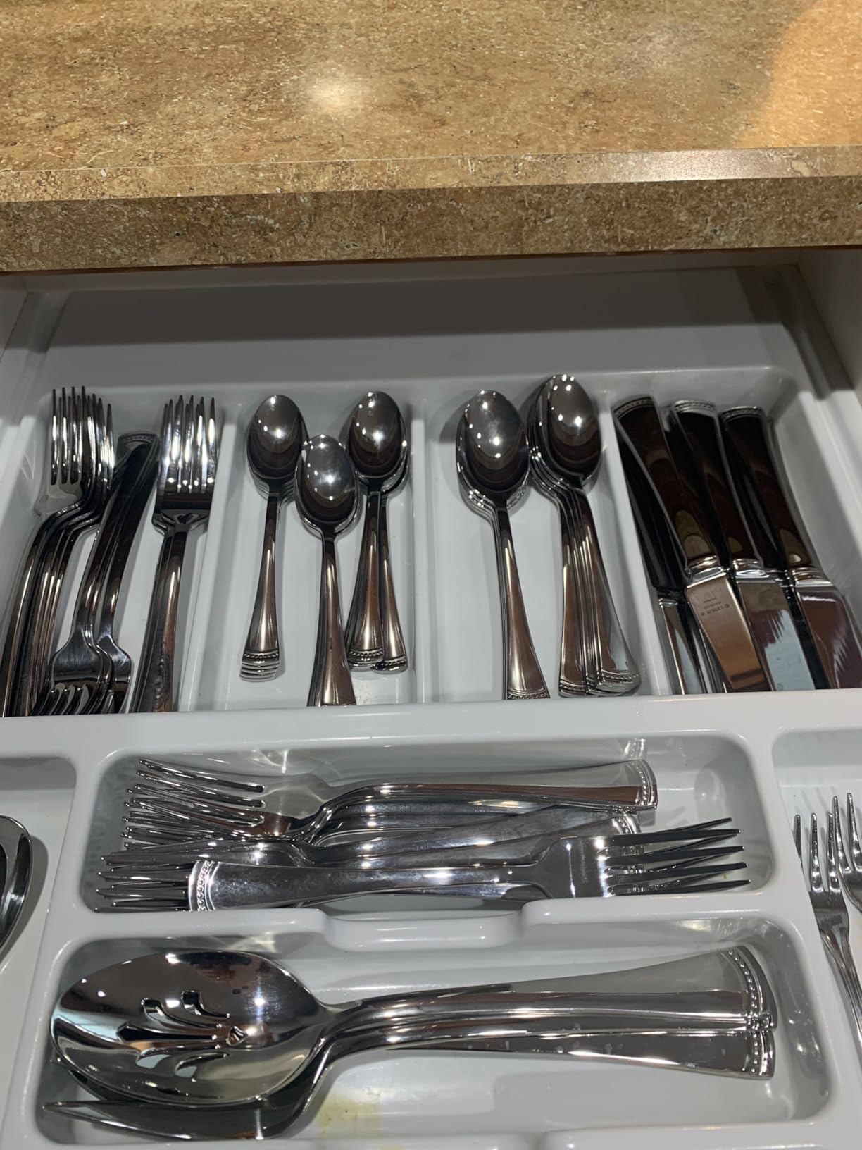 Lenox Portola 65-Piece 18/10 Silverware Set for 12, Flatware | mirror finish, dishwasher safe | includes serving spoons and utensil set | heavy duty, cutlery set for kitchen and dining customer photo 2