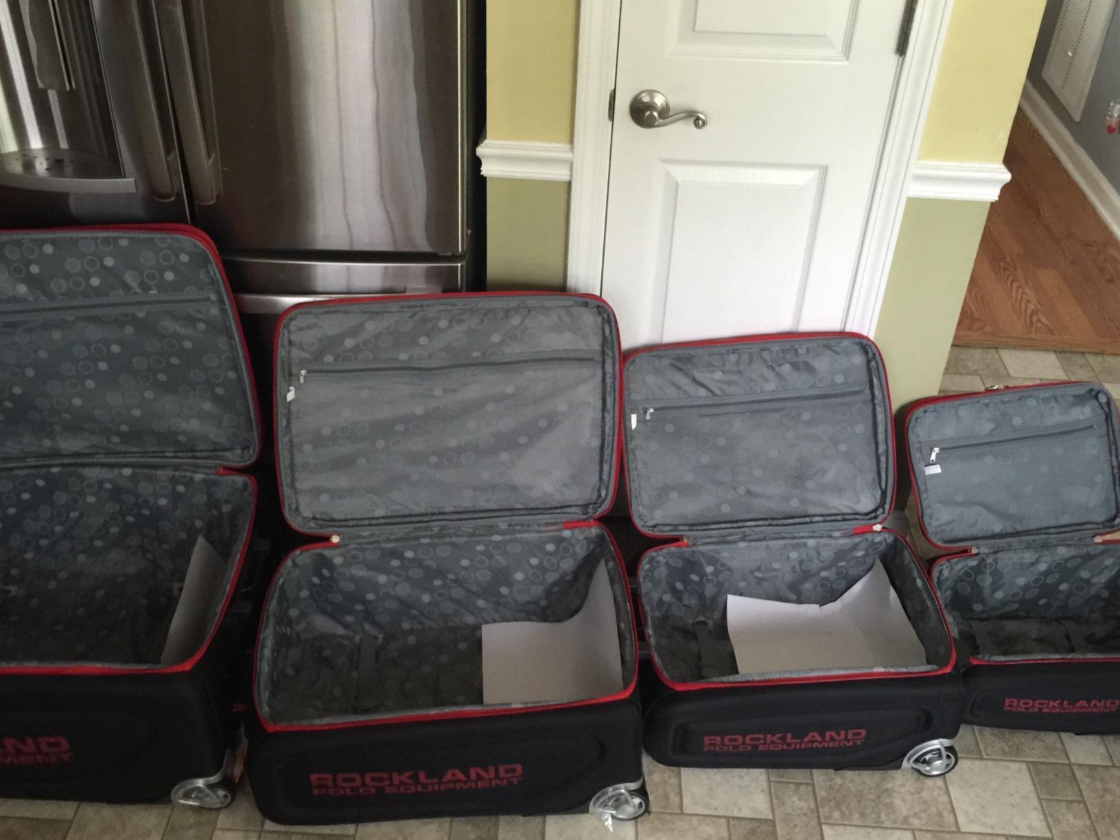 Rockland Polo Equipment Varsity Softside 4 Piece Upright Luggage Set, (18
