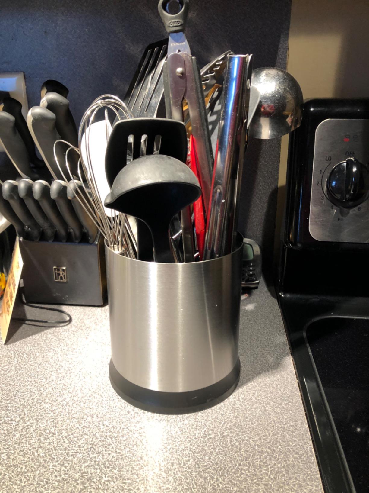 OXO Good Grips Stainless Steel Rotating Utensil Holder | Holds 15+ Tools, Spins for Easy Reach, Kitchen Organization, Ideal for Countertop Storage customer photo 2