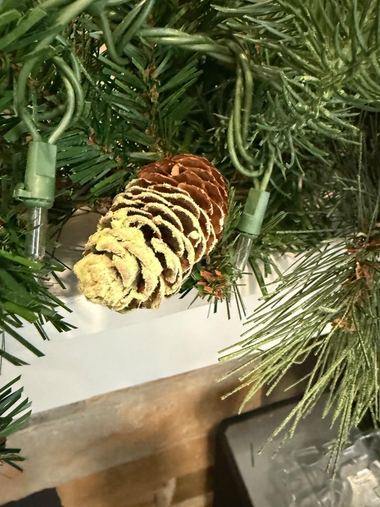 National Tree Company 9ft Pre-Lit Carolina Pine Christmas Garland | 100 Clear Lights, 240 Tips, Artificial Christmas Decoration With Pinecones, Green customer photo 1