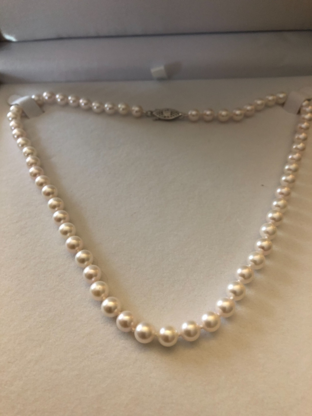 The Pearl Source White Akoya Pearl Necklace for Women - Genuine Cultured Pearls, AA+ Grade in 14K Gold customer photo 1