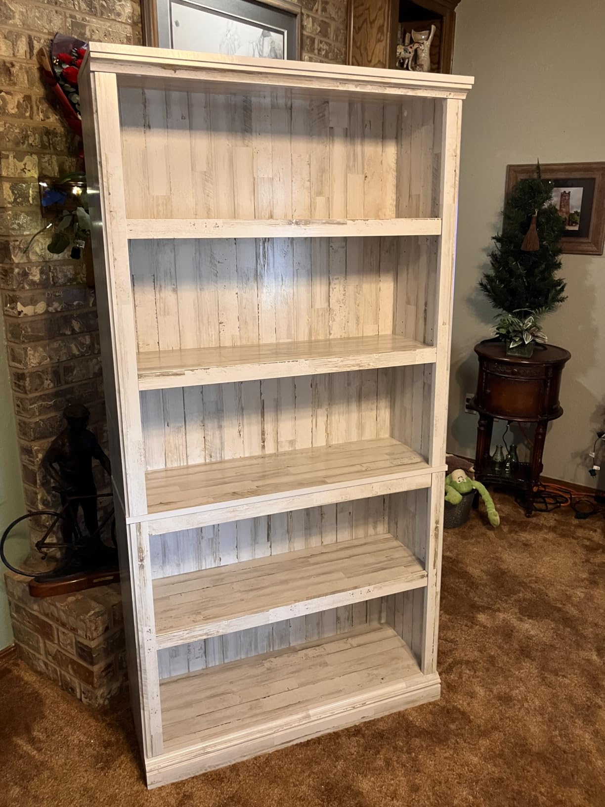 Sauder 5-Shelf Split Bookcase/ Book shelf, Oiled Oak finish customer photo 2